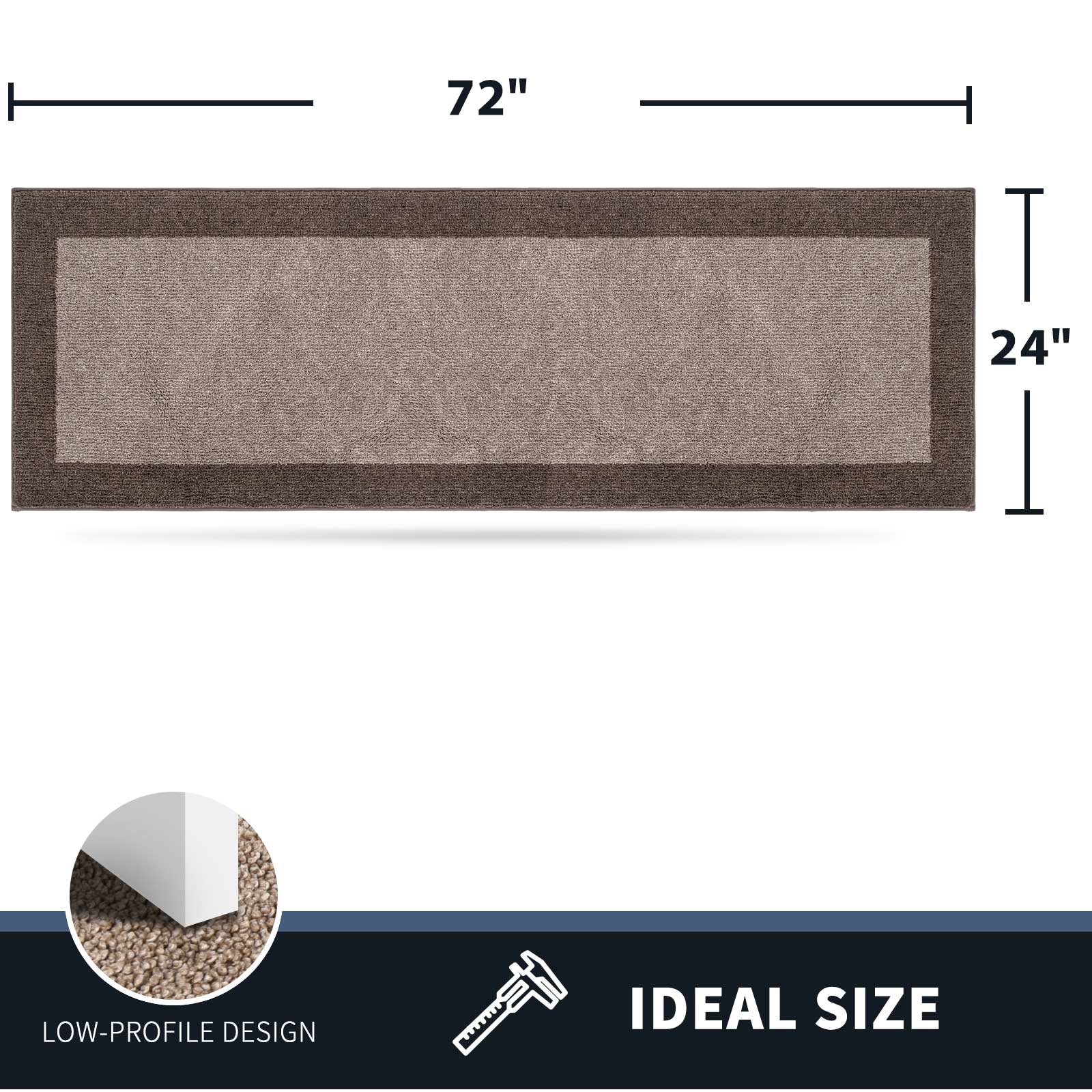 Machine Washable Bordered Dirt Trapper Door Mat