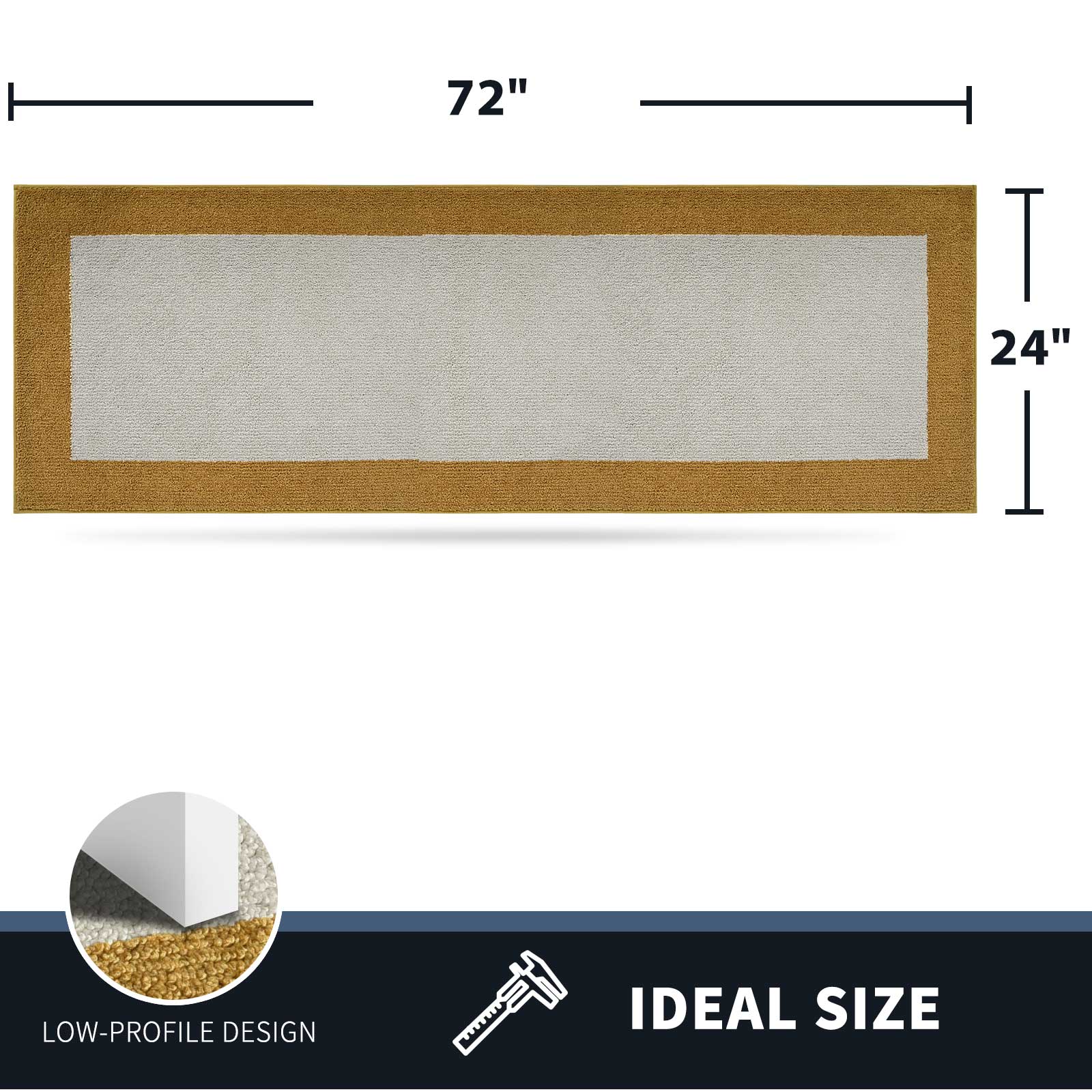 Machine Washable Bordered Dirt Trapper Door Mat