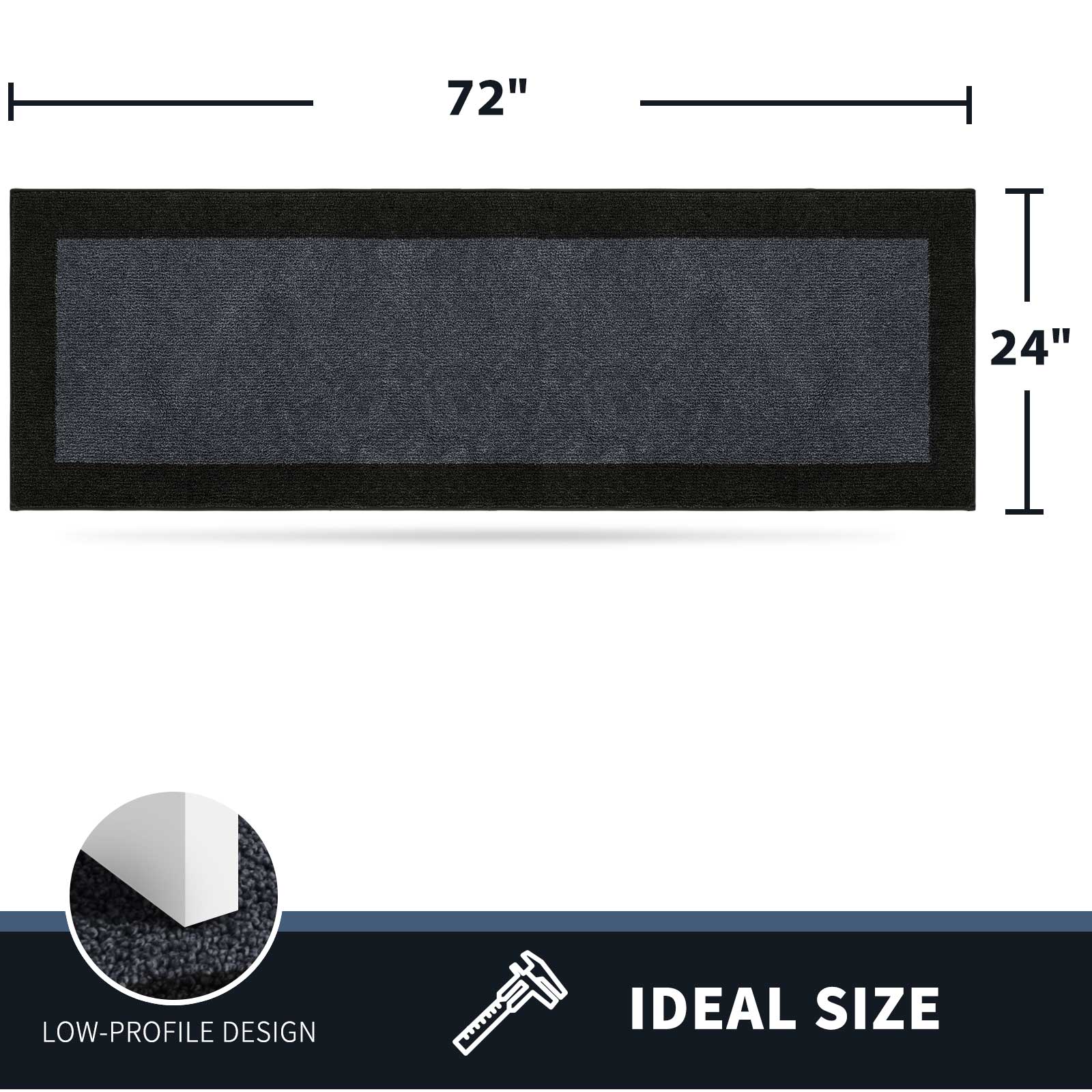 Machine Washable Bordered Dirt Trapper Door Mat
