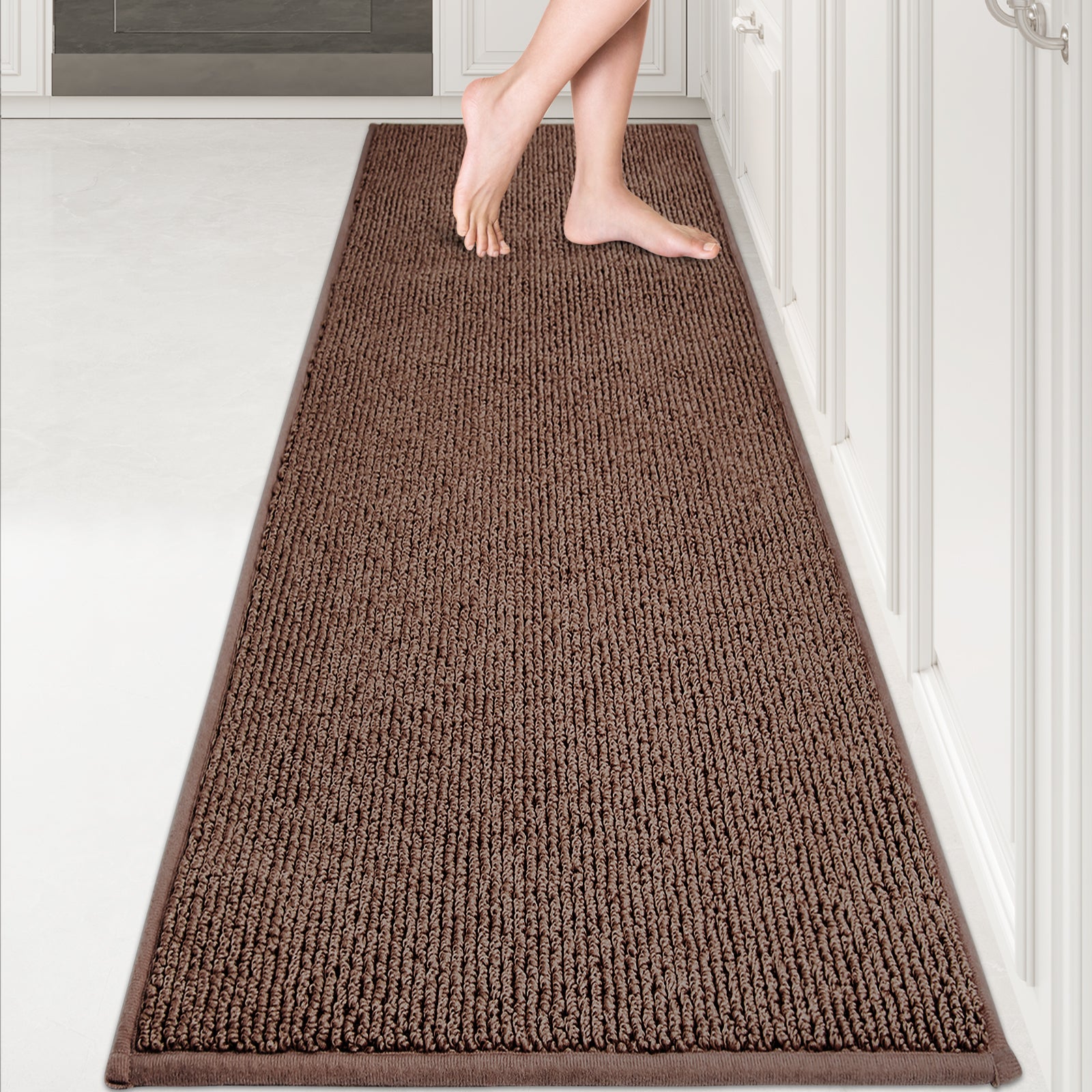 Machine Washable Solid Kitchen Rug