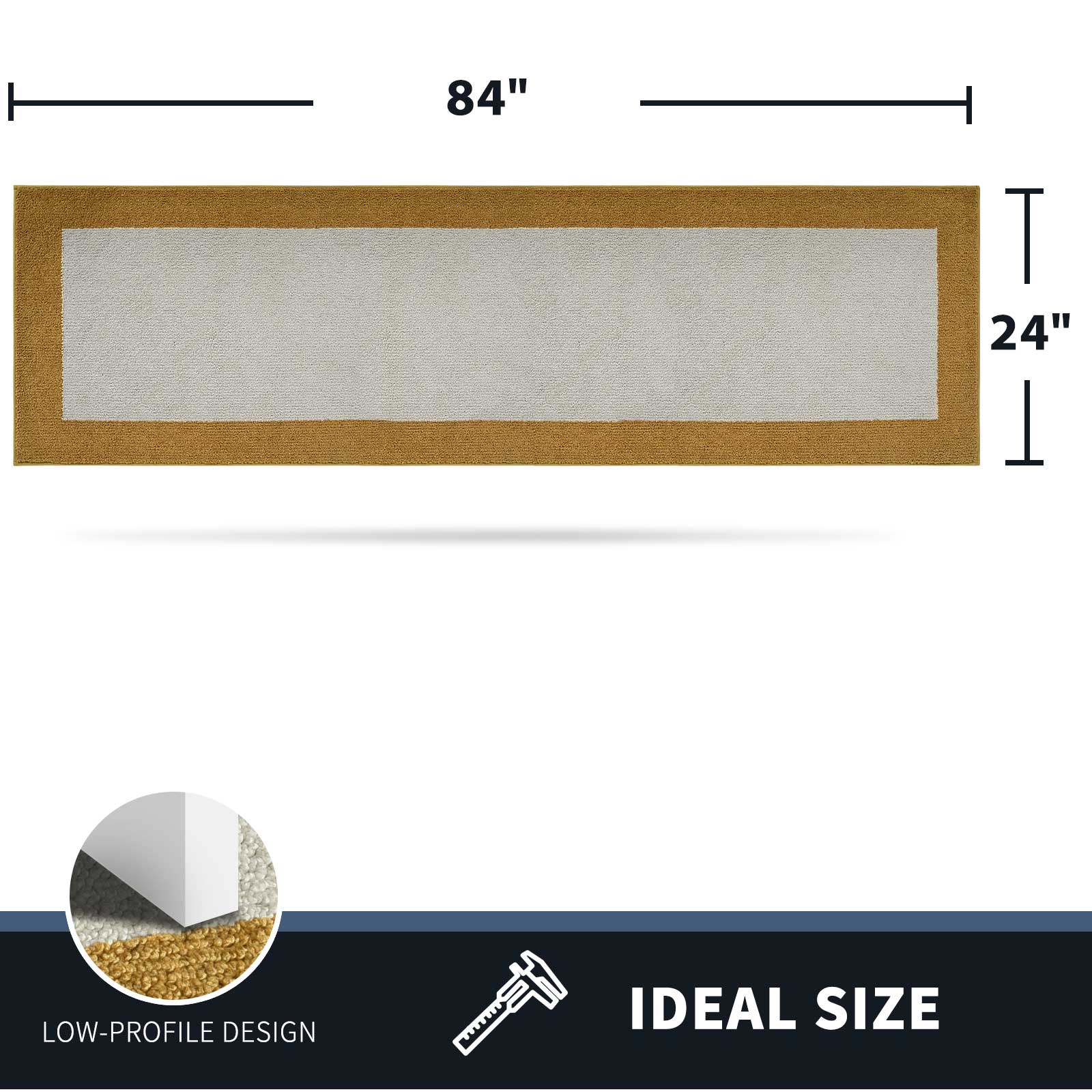 Machine Washable Bordered Dirt Trapper Door Mat