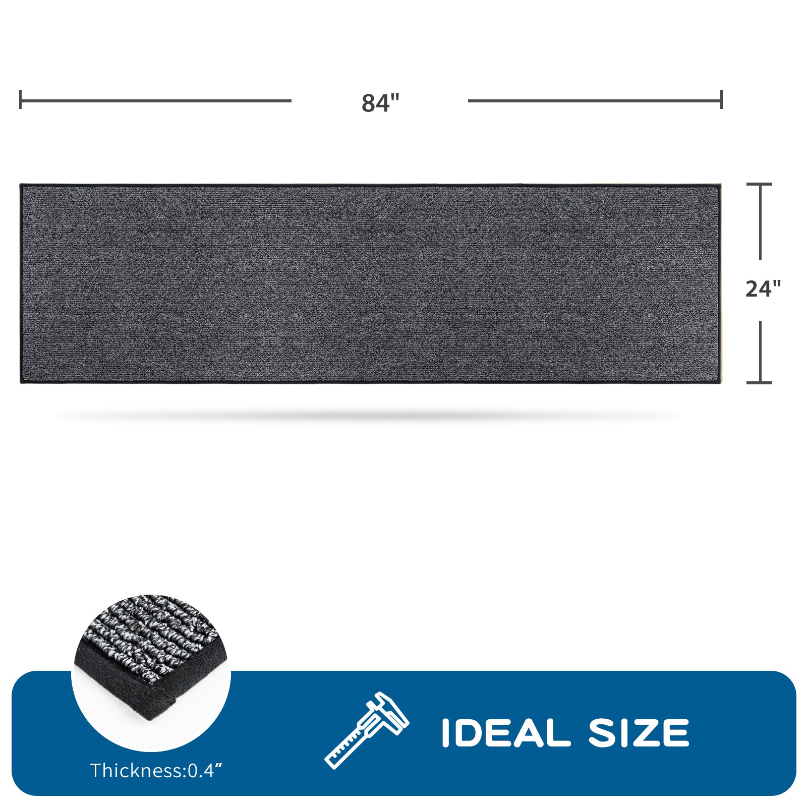 Machine Washable Solid Kitchen Rug