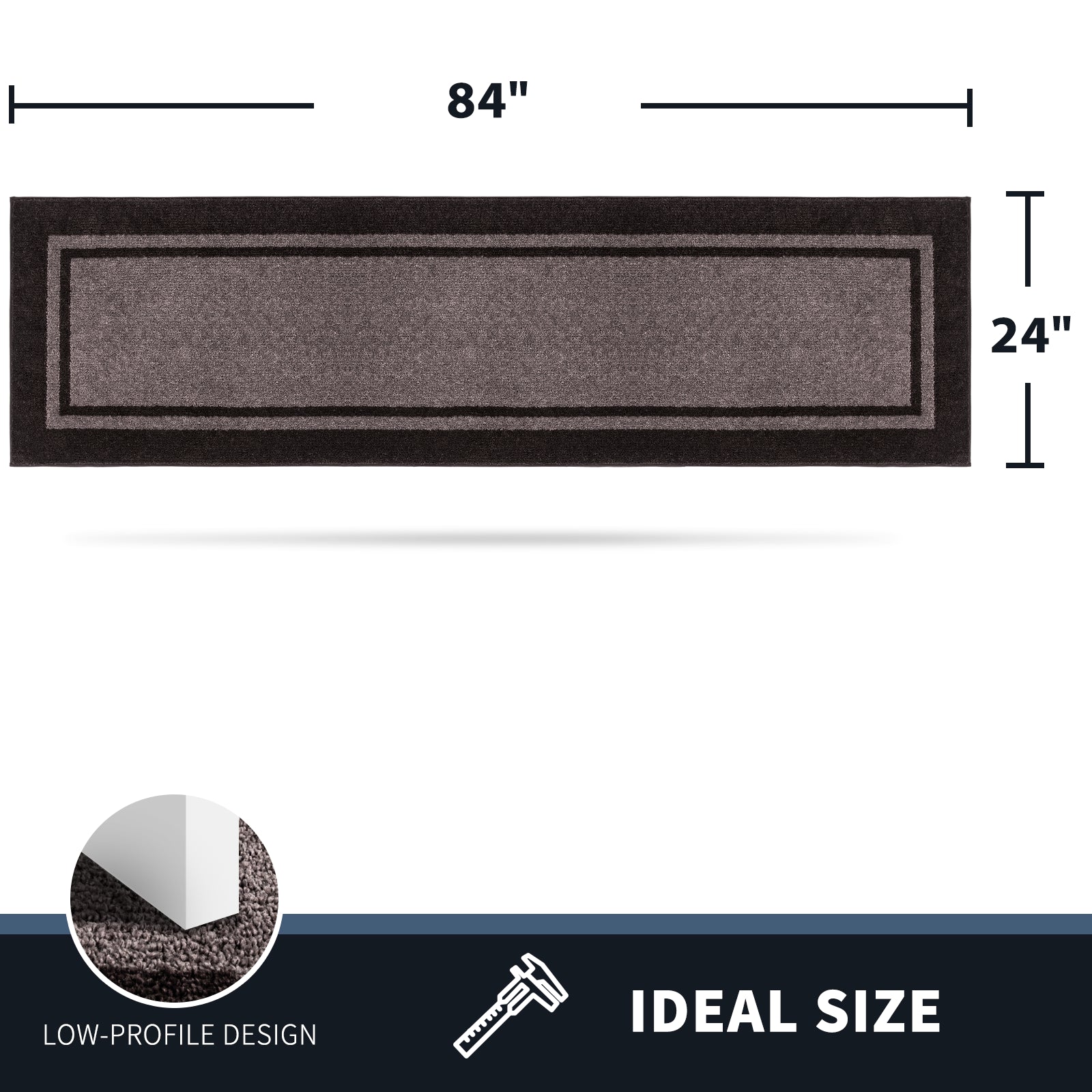 Machine Washable Bordered Dirt Trapper Door Mat