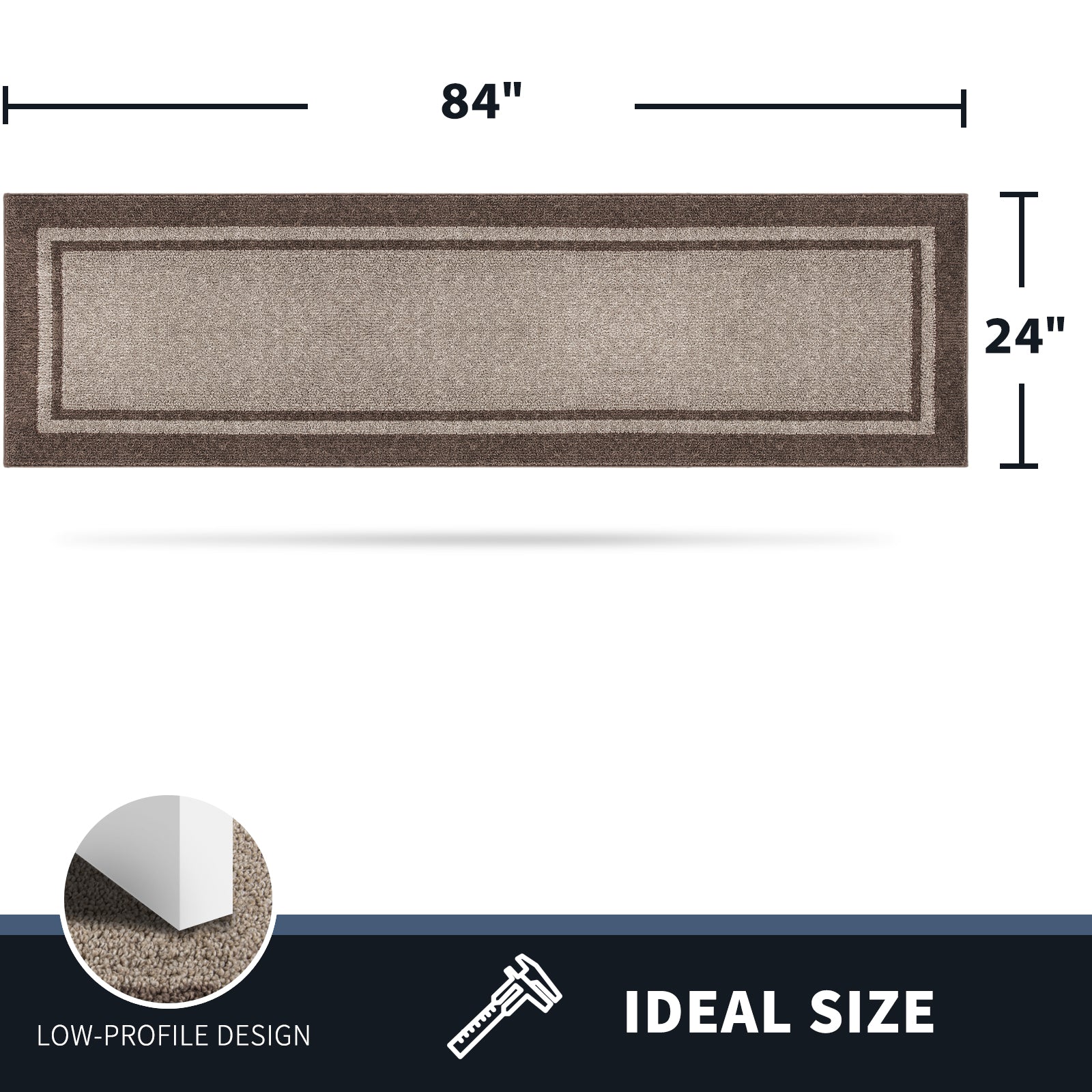 Machine Washable Bordered Dirt Trapper Door Mat