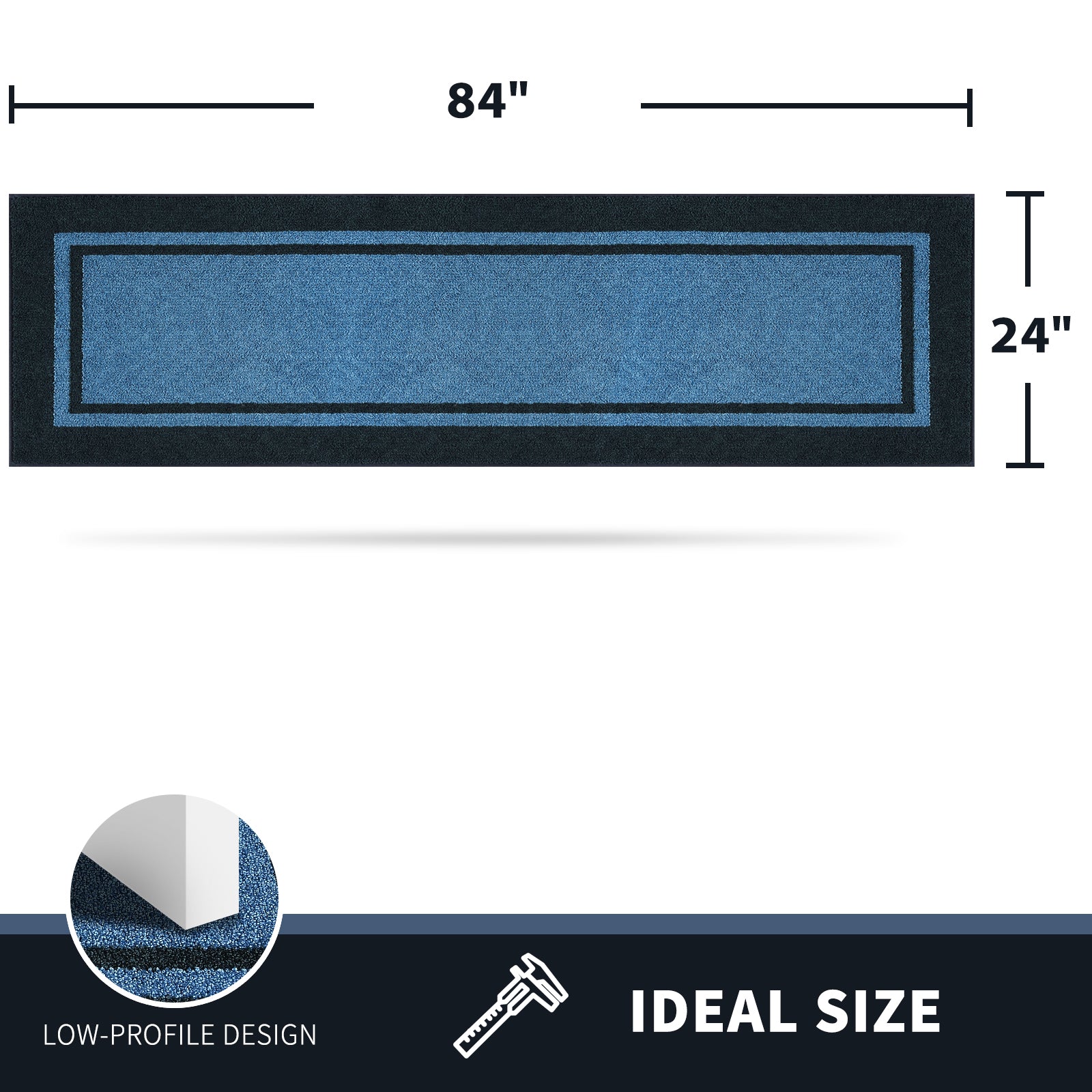 Machine Washable Bordered Dirt Trapper Door Mat