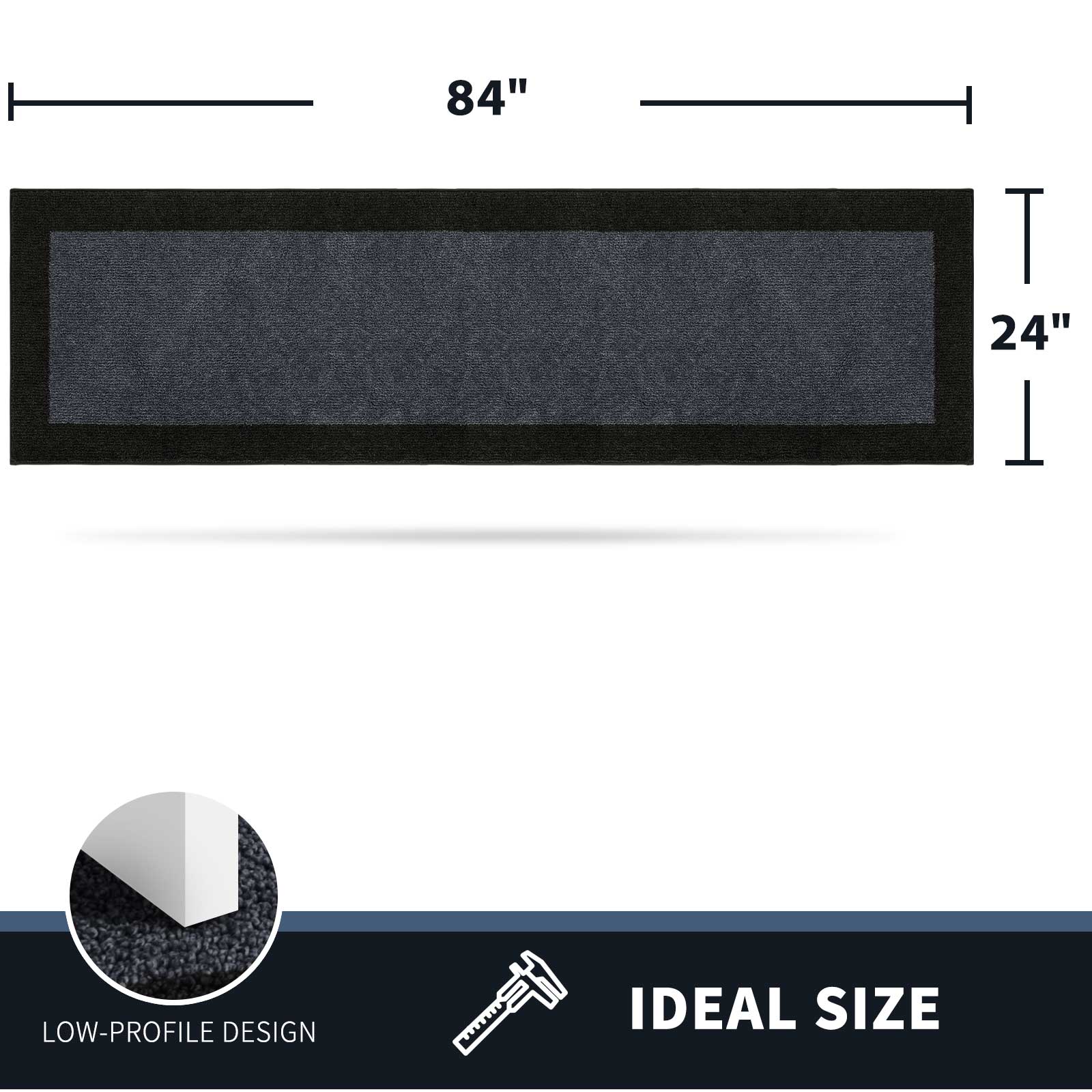 Machine Washable Bordered Dirt Trapper Door Mat