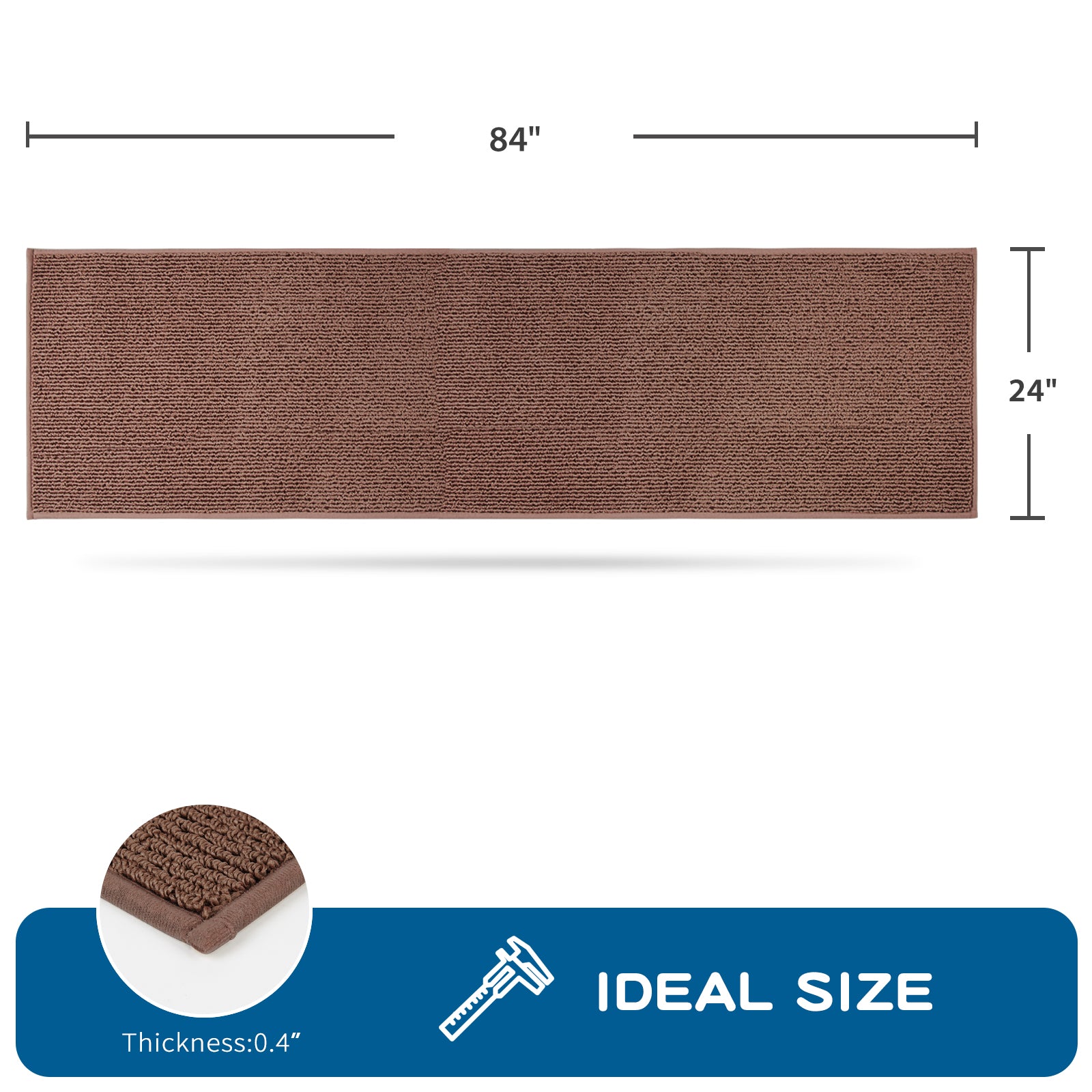 Machine Washable Solid Kitchen Rug