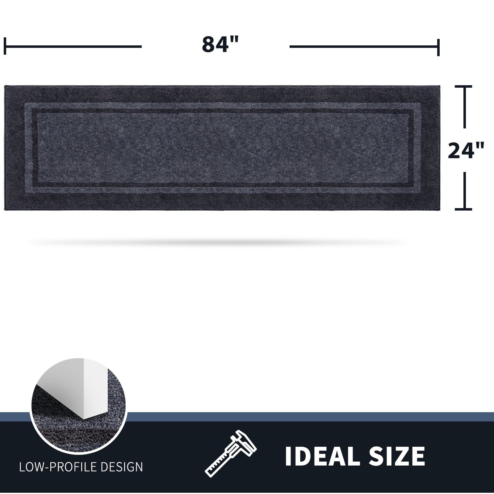 Machine Washable Bordered Dirt Trapper Door Mat