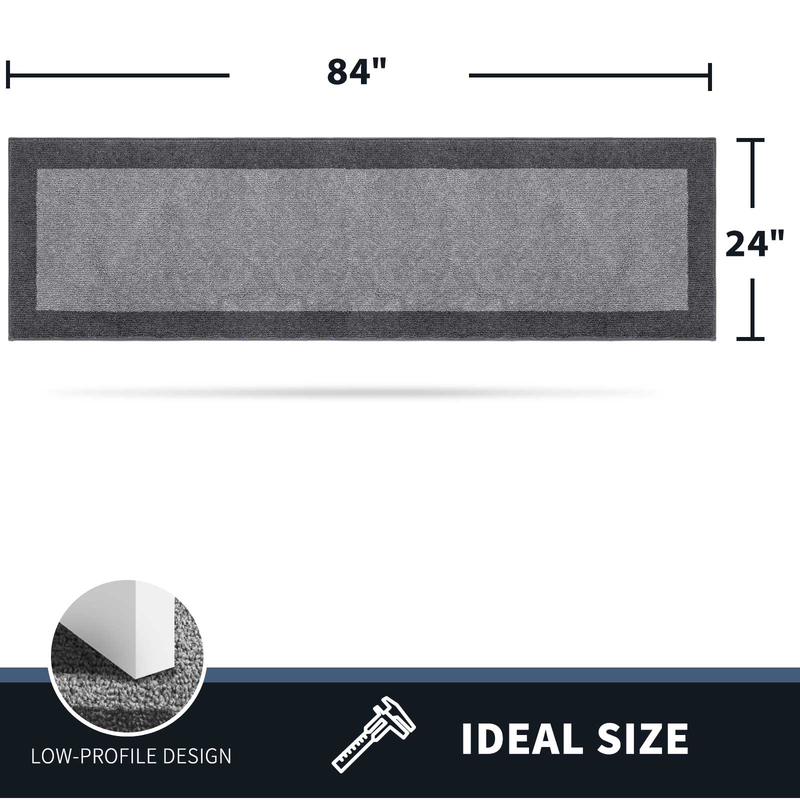 Machine Washable Bordered Dirt Trapper Door Mat