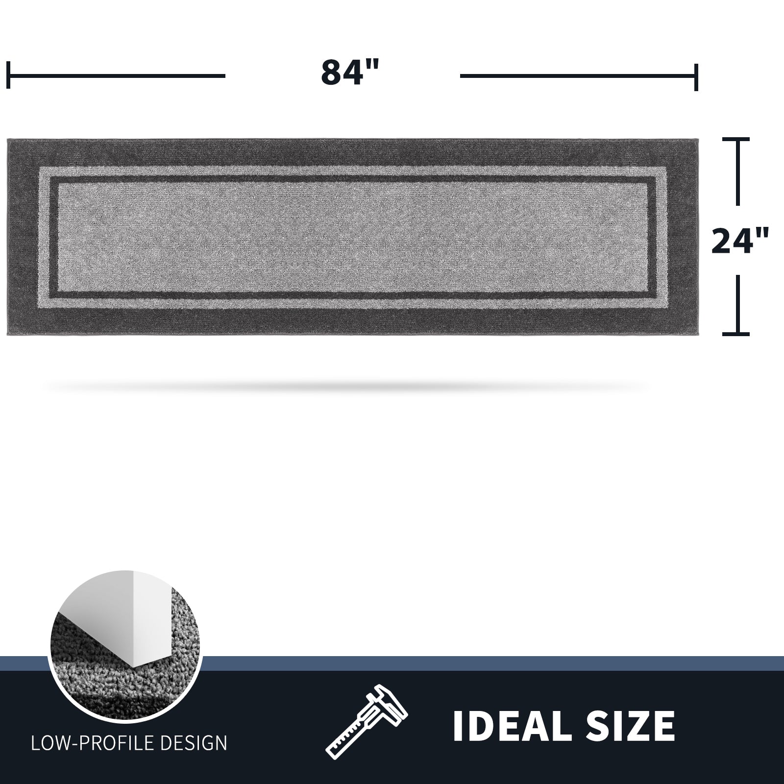 Machine Washable Bordered Dirt Trapper Door Mat