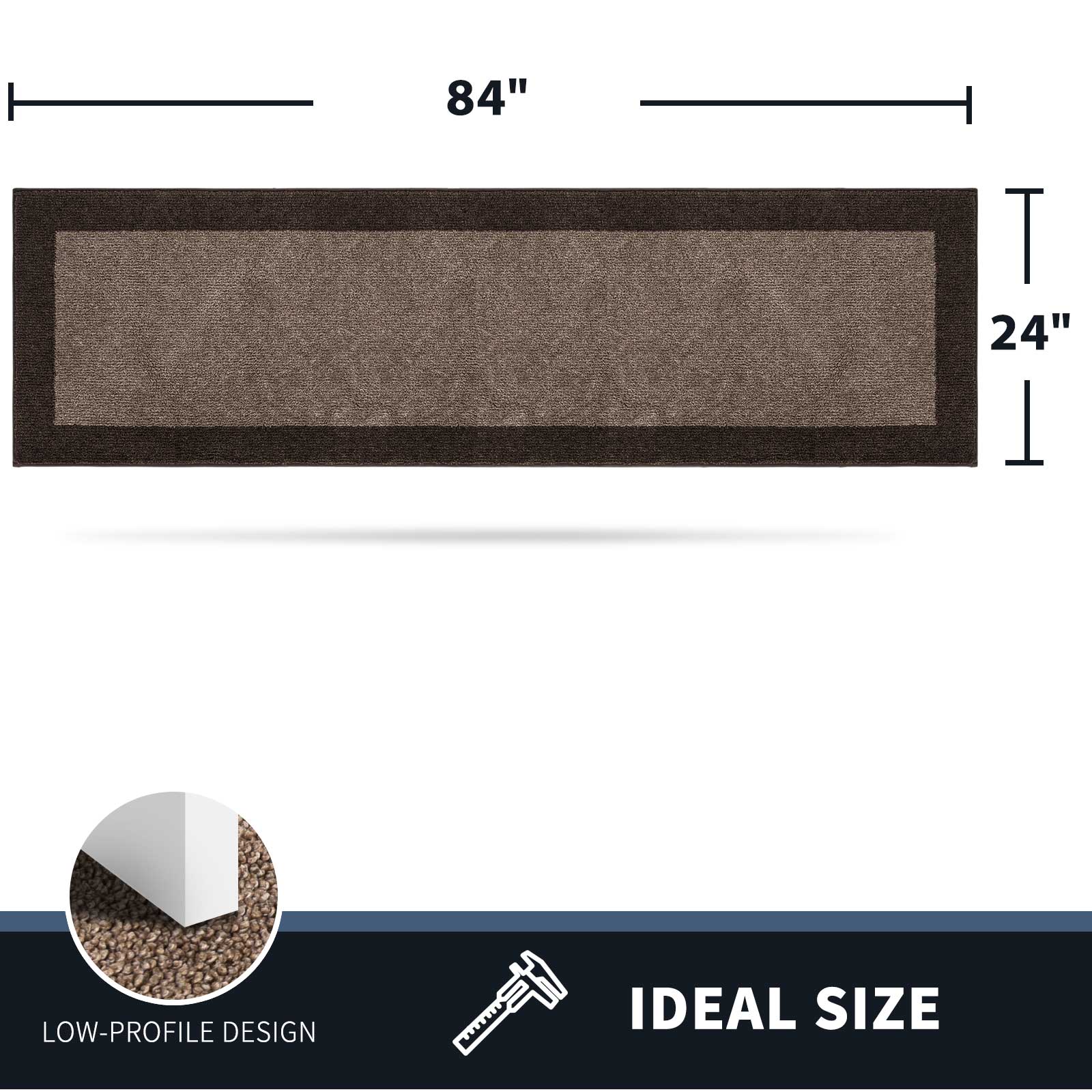 Machine Washable Bordered Dirt Trapper Door Mat