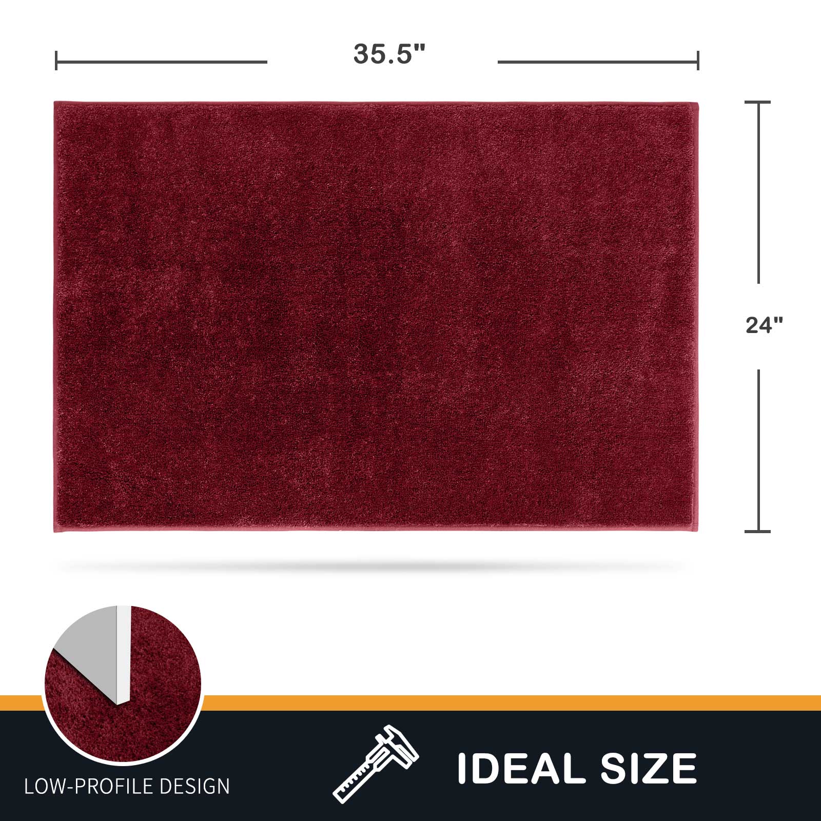Machine Washable Solid Dirt Trapper Door Mat