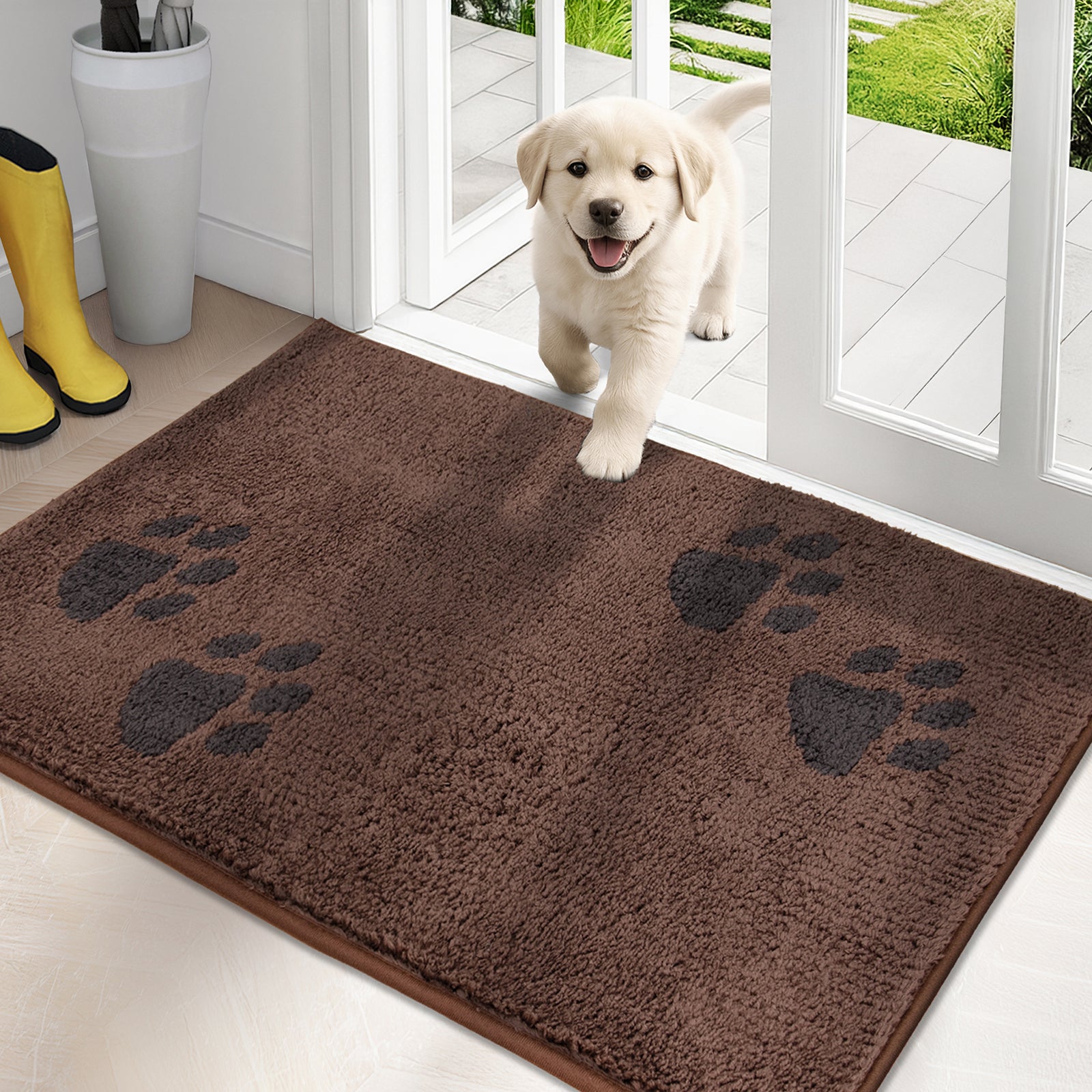 Machine Washable Paw Pattern Dirt Trapper Door Mat