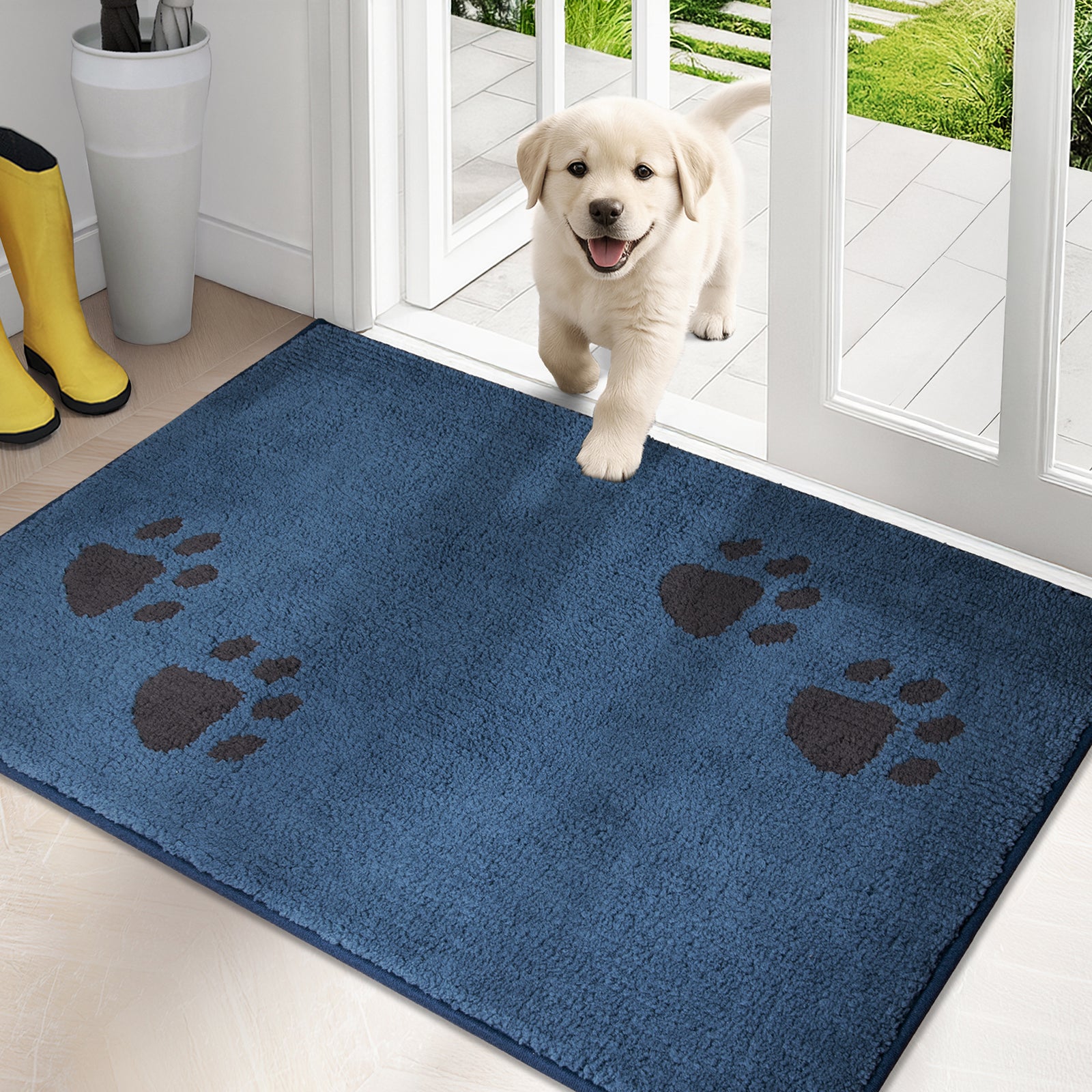 Machine Washable Paw Pattern Dirt Trapper Door Mat