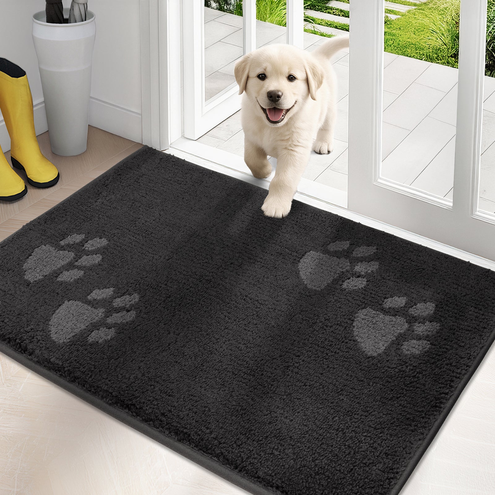 Machine Washable Paw Pattern Dirt Trapper Door Mat