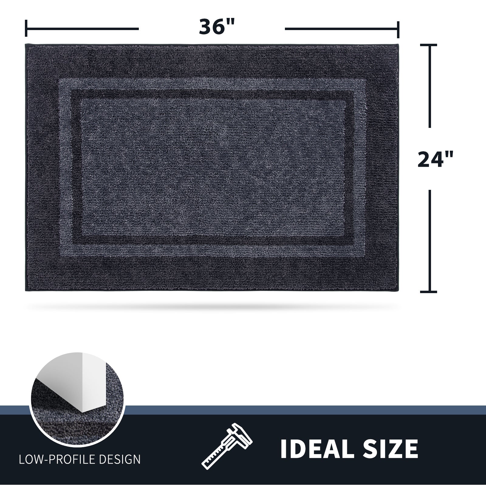 Machine Washable Bordered Dirt Trapper Door Mat