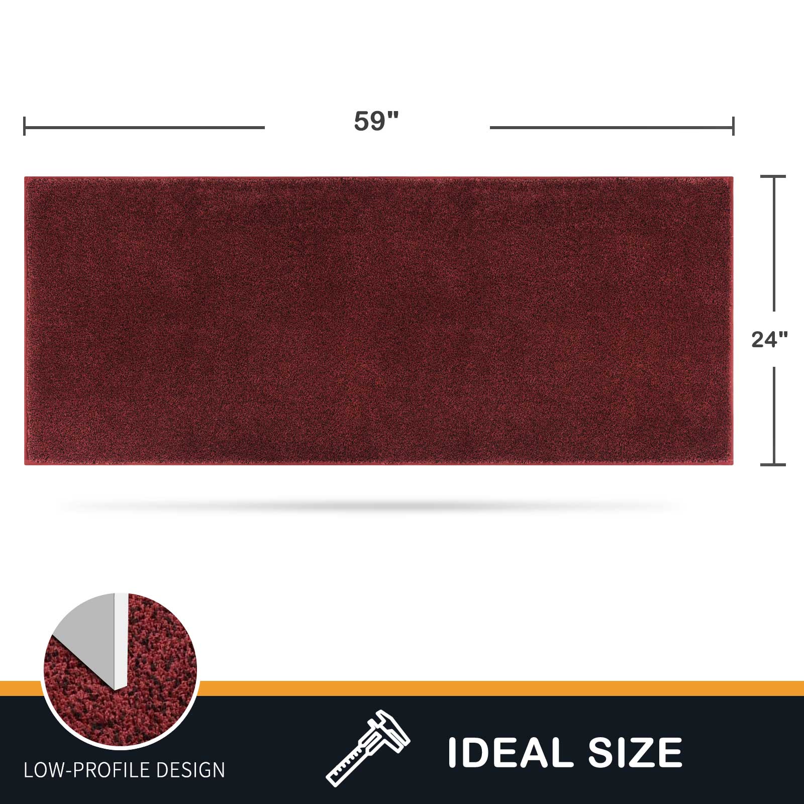 Machine Washable Solid Dirt Trapper Door Mat