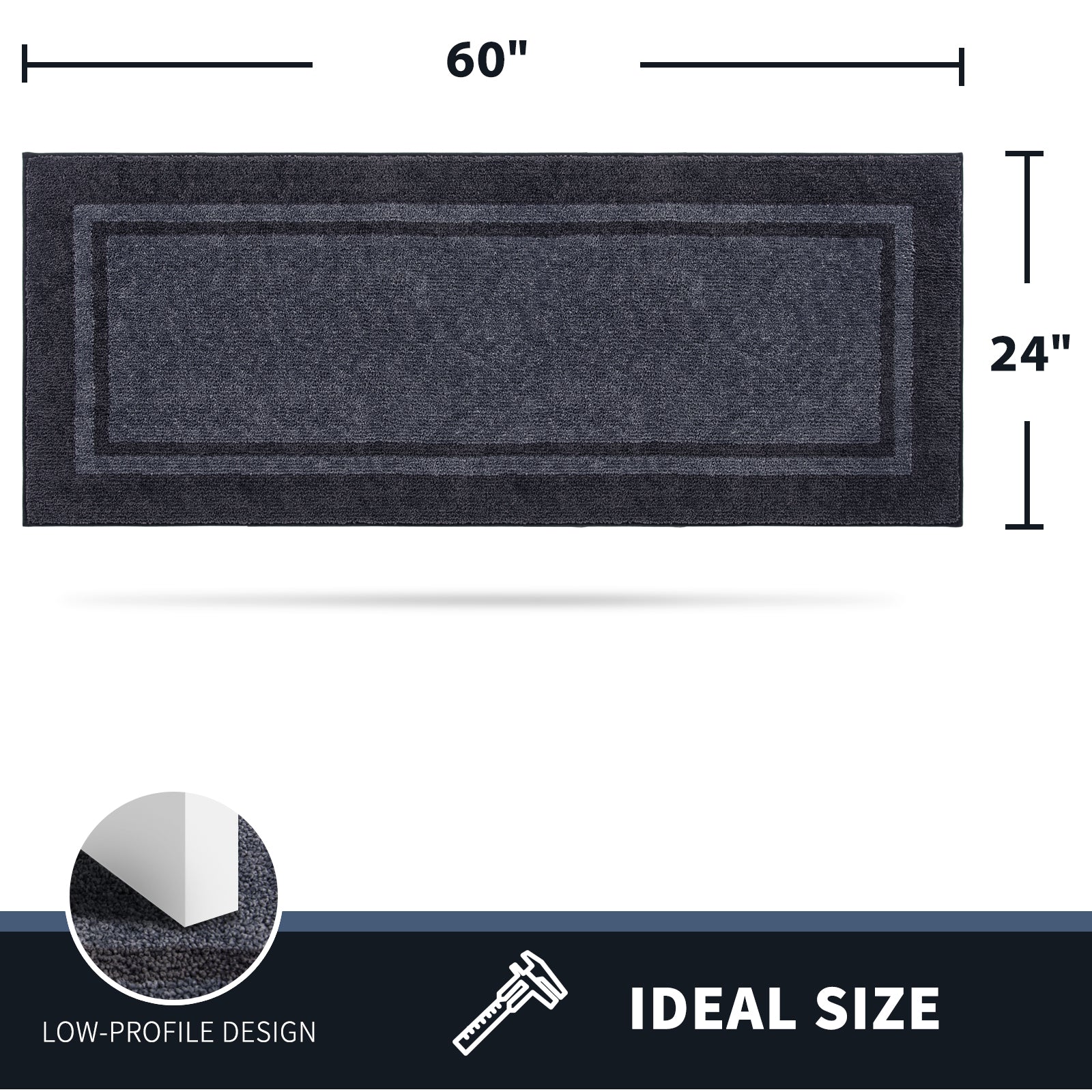 Machine Washable Bordered Dirt Trapper Door Mat