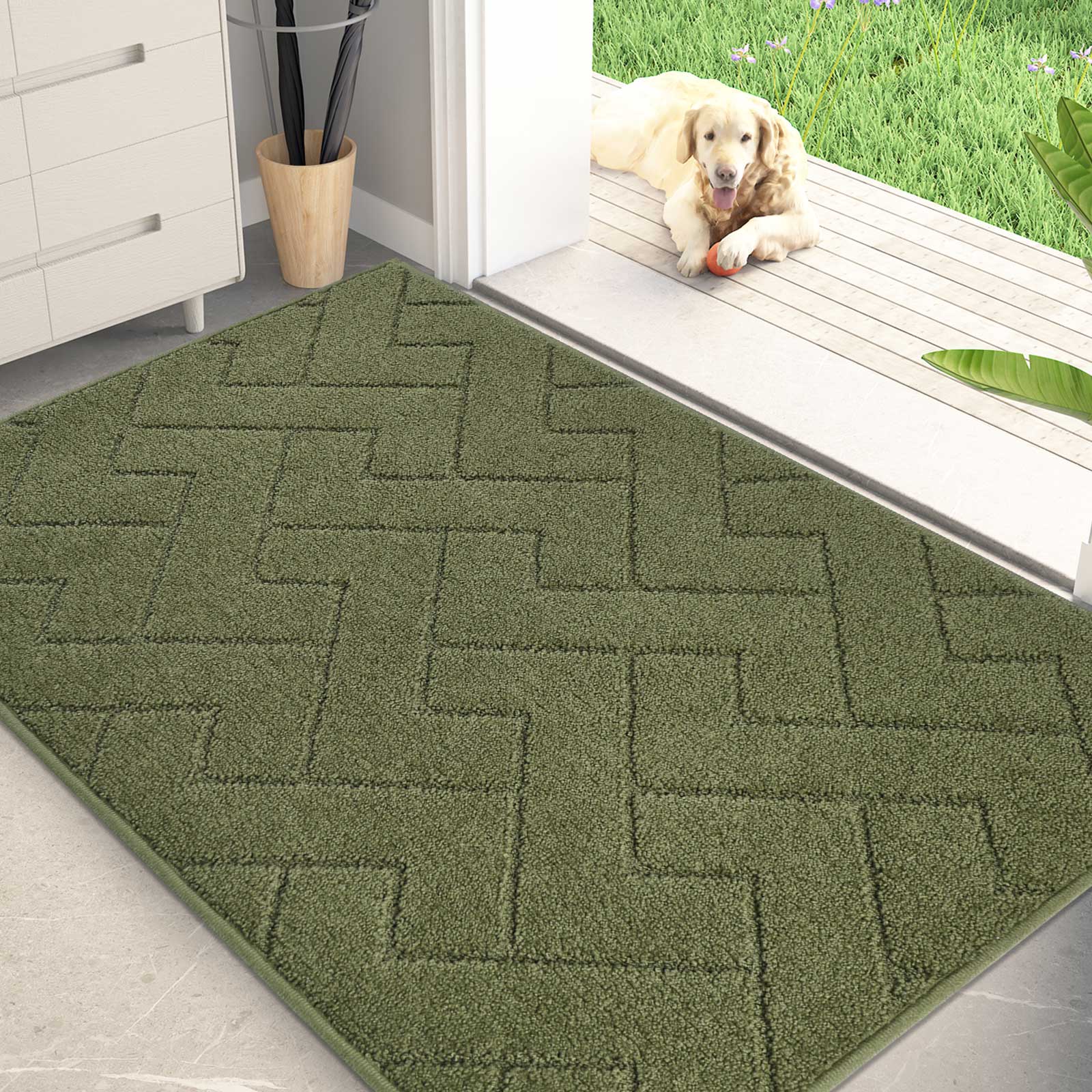 Machine Washable Chevron Dirt Trapper Door Mat