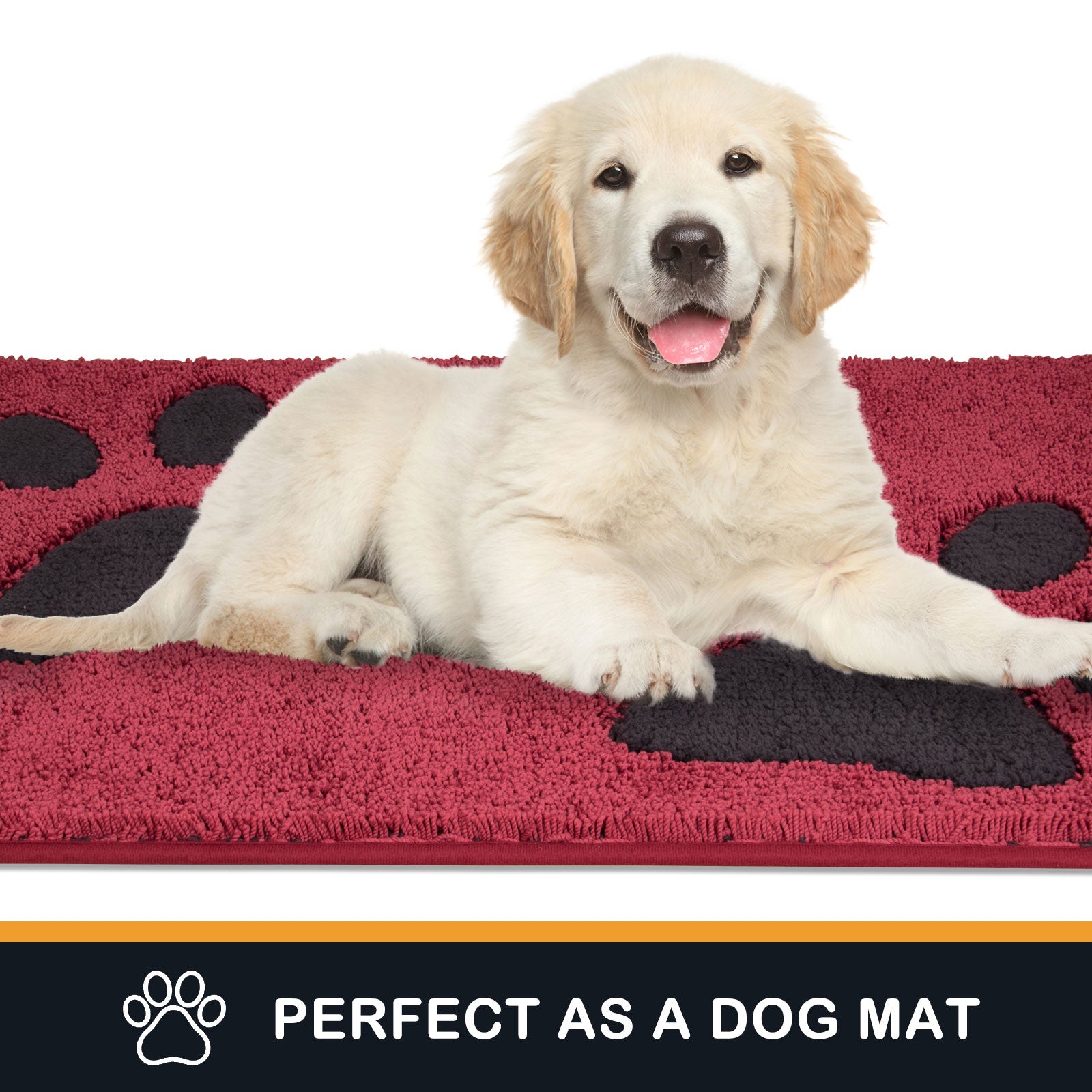 Machine Washable Paw Pattern Dirt Trapper Door Mat
