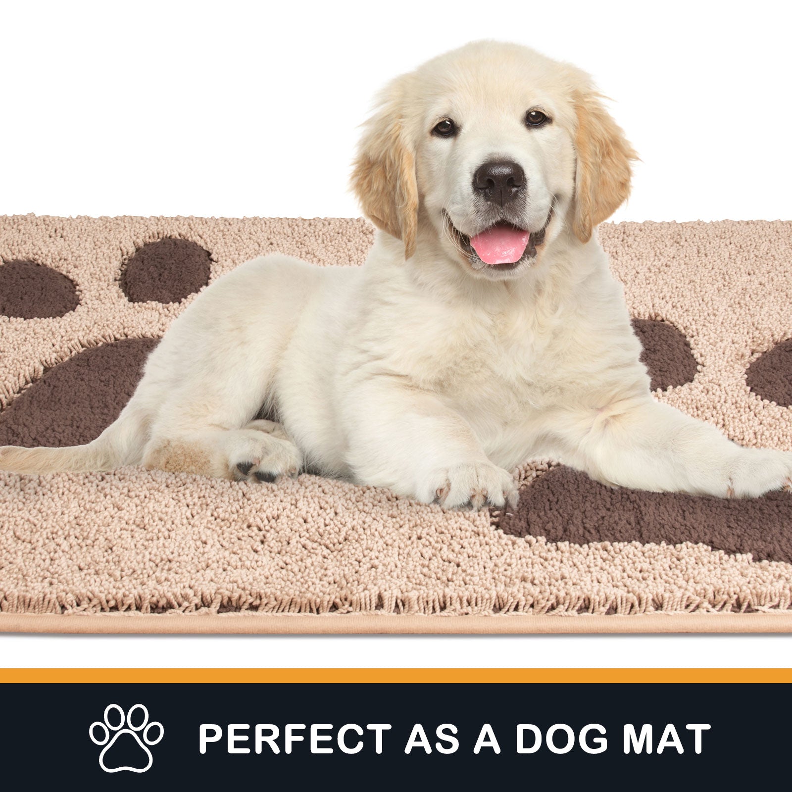 Machine Washable Paw Pattern Dirt Trapper Door Mat