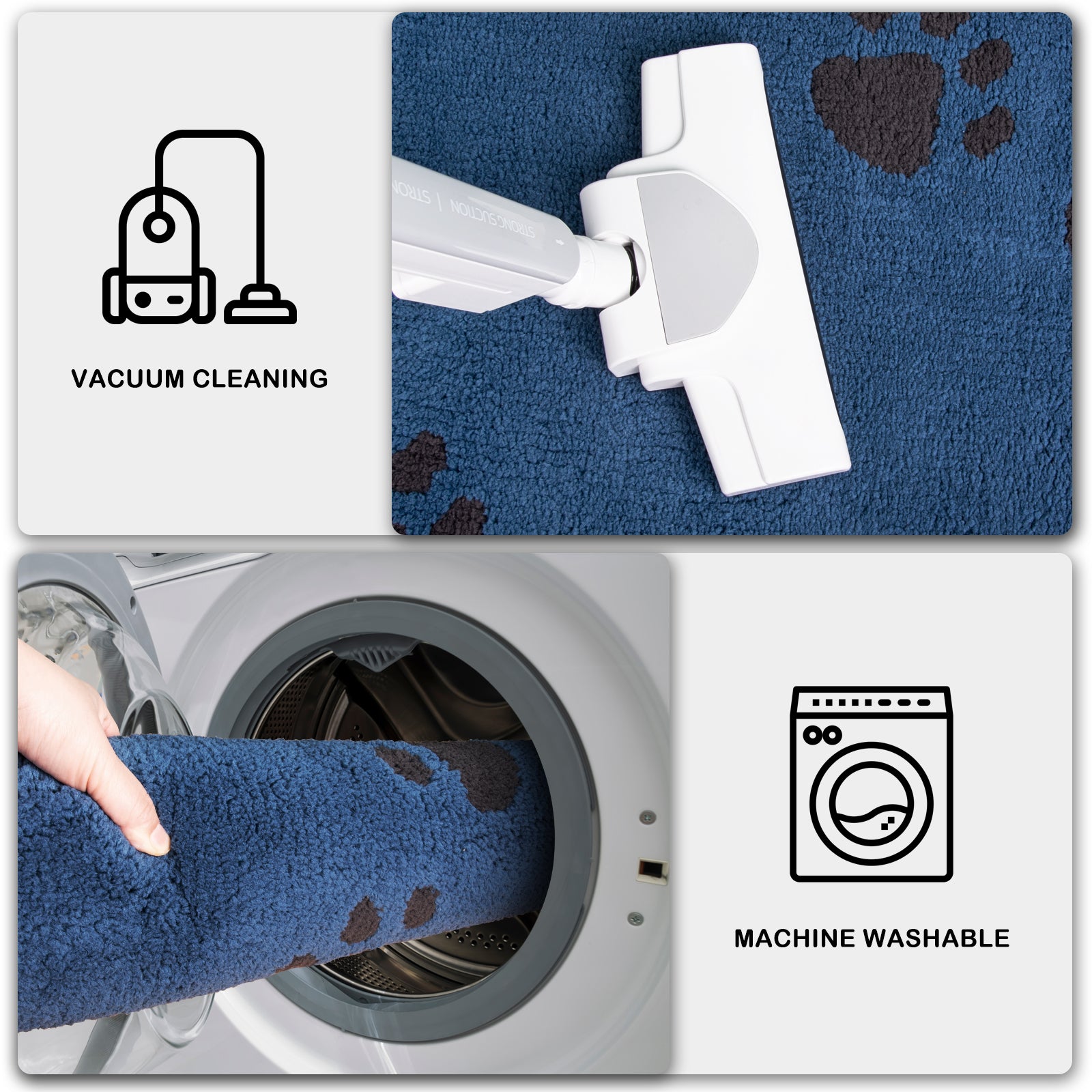 Machine Washable Paw Pattern Dirt Trapper Door Mat