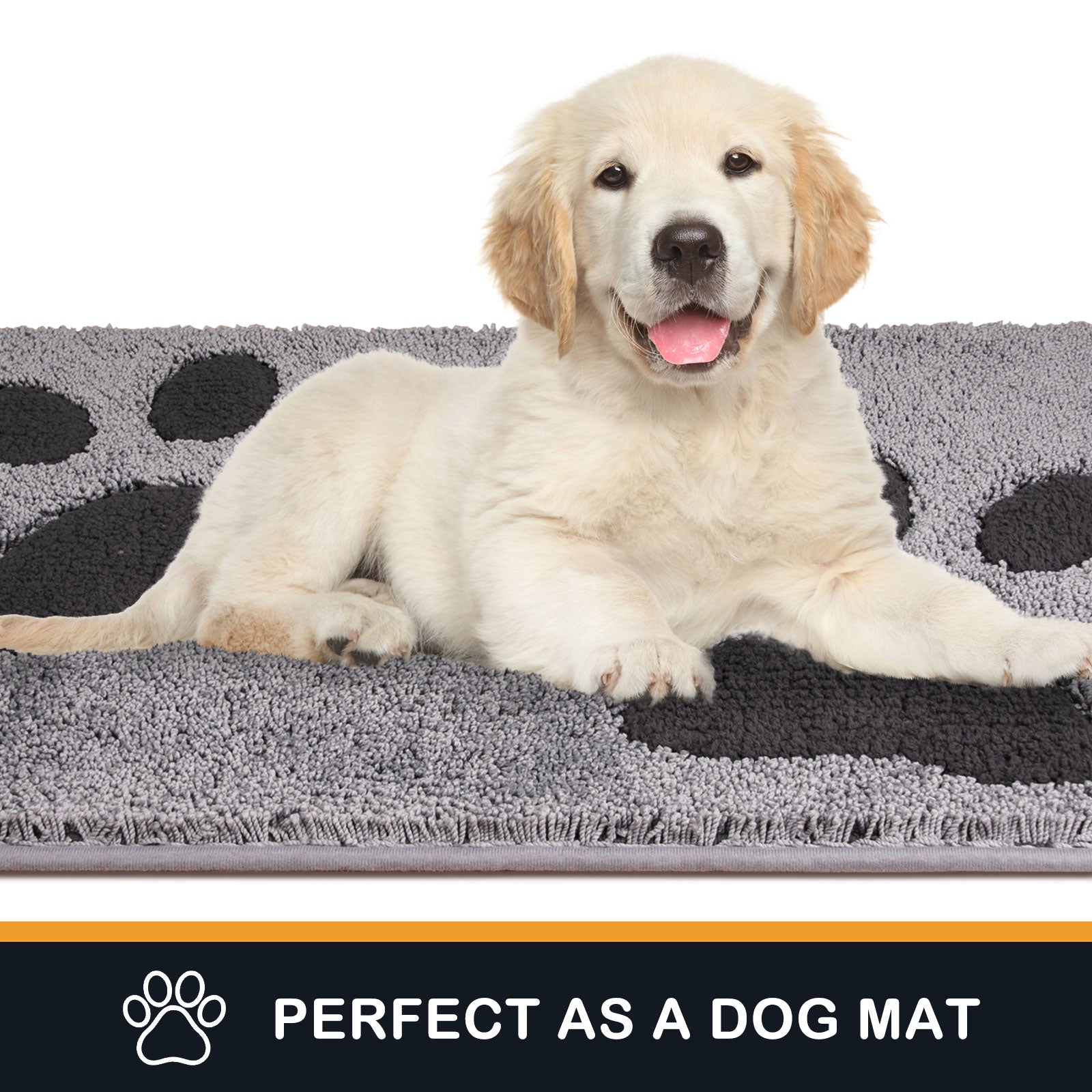 Machine Washable Paw Pattern Dirt Trapper Door Mat