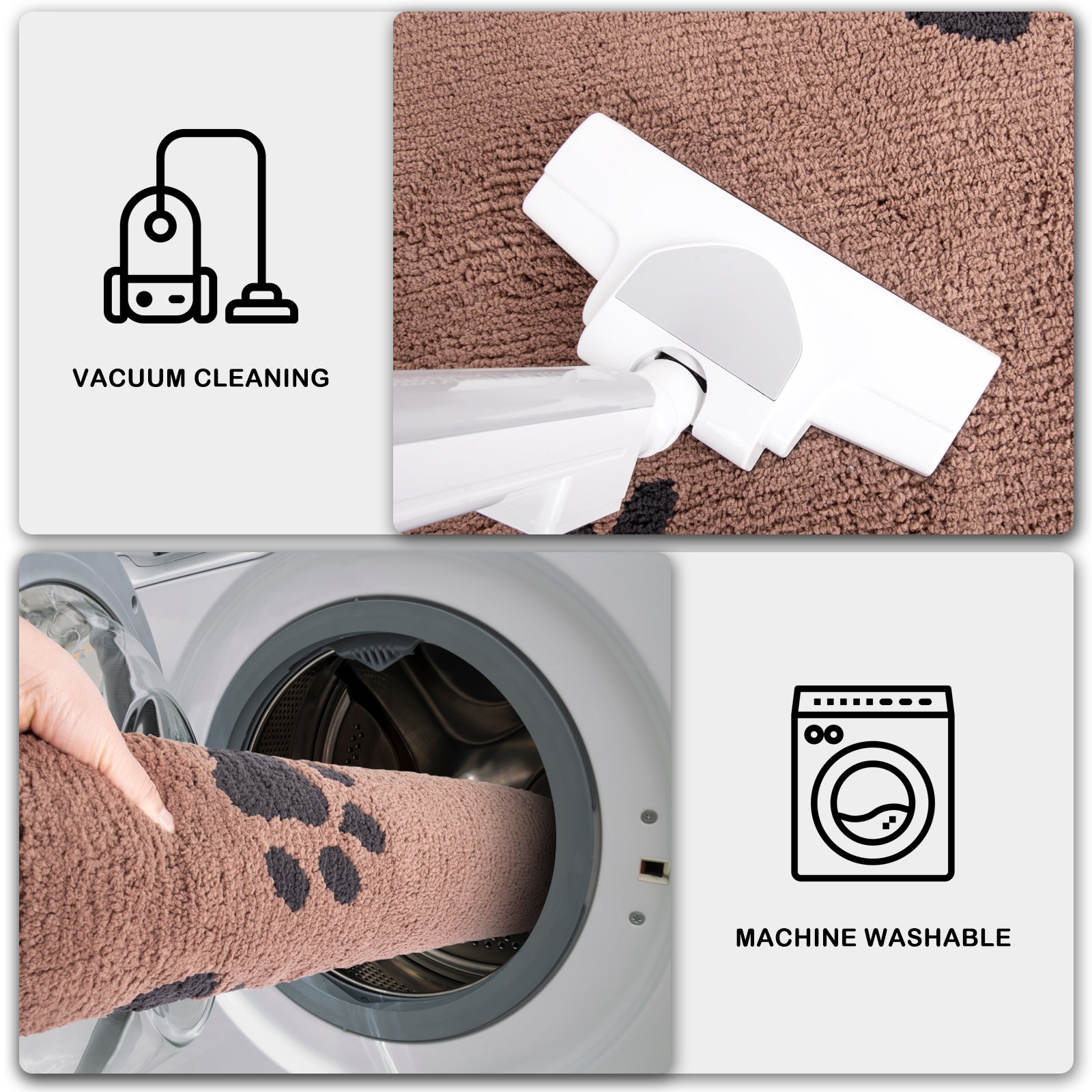 Machine Washable Paw Pattern Dirt Trapper Door Mat