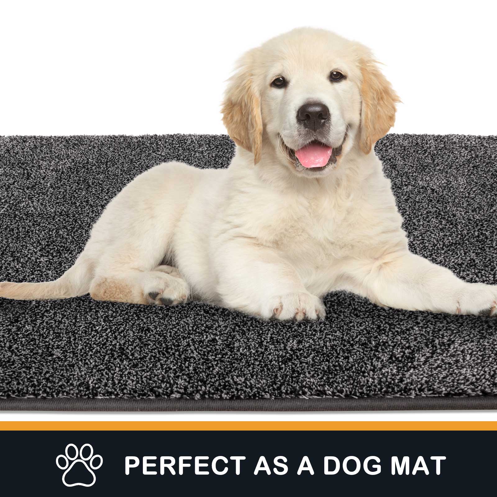 Machine Washable Solid Dirt Trapper Door Mat