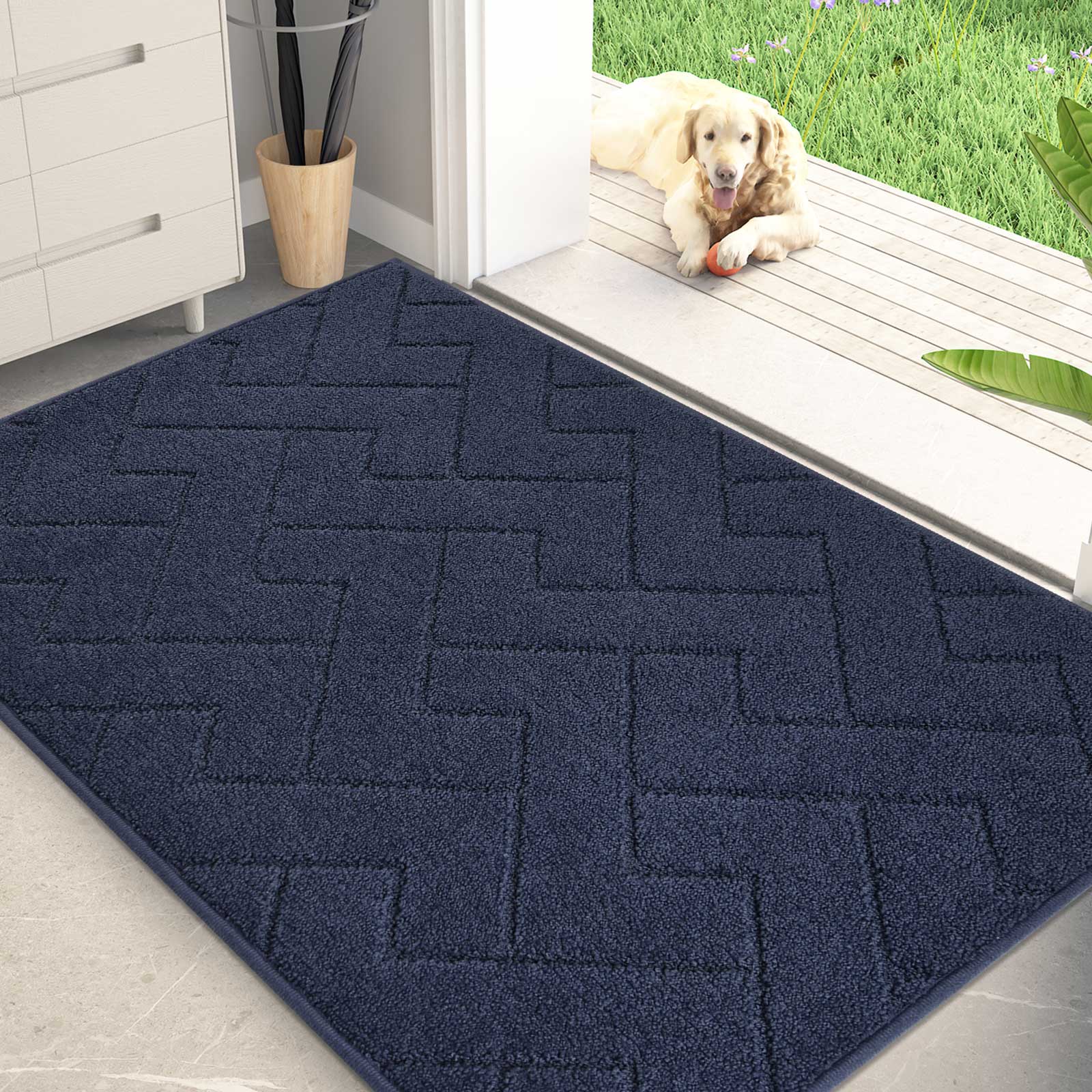 Machine Washable Chevron Dirt Trapper Door Mat