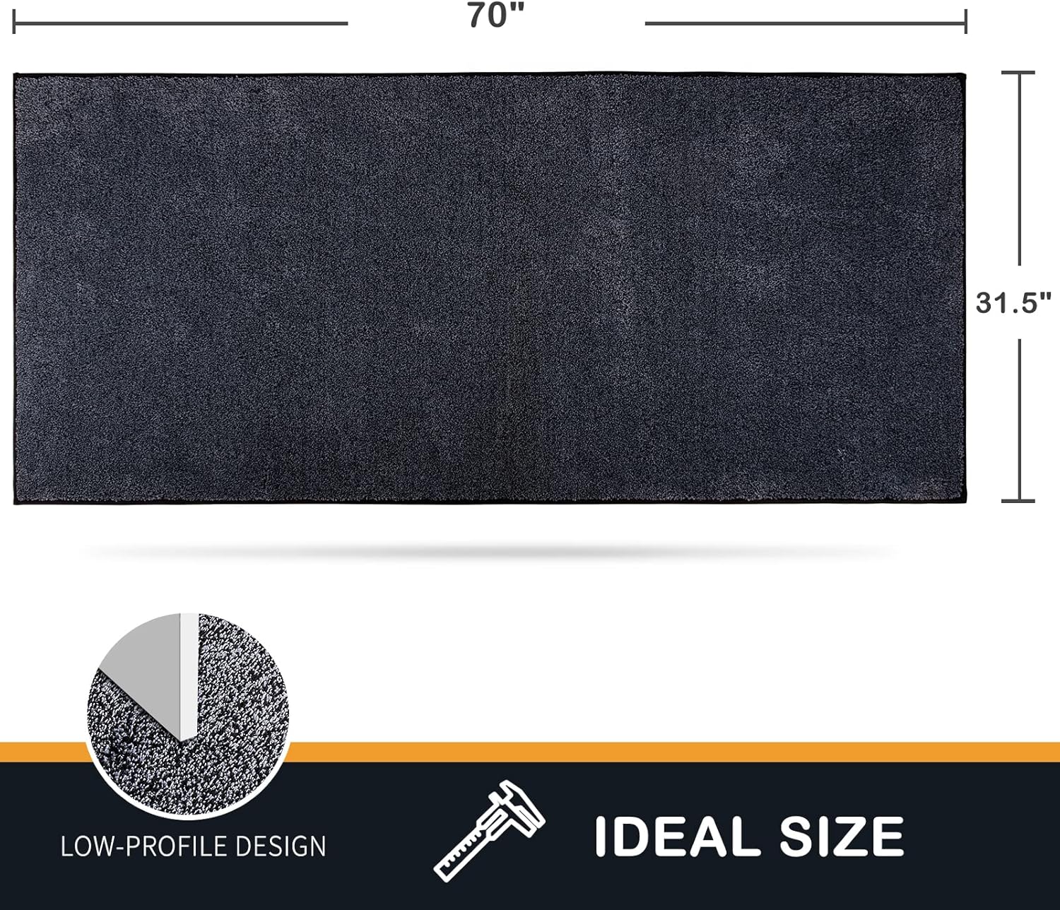 Machine Washable Solid Dirt Trapper Door Mat