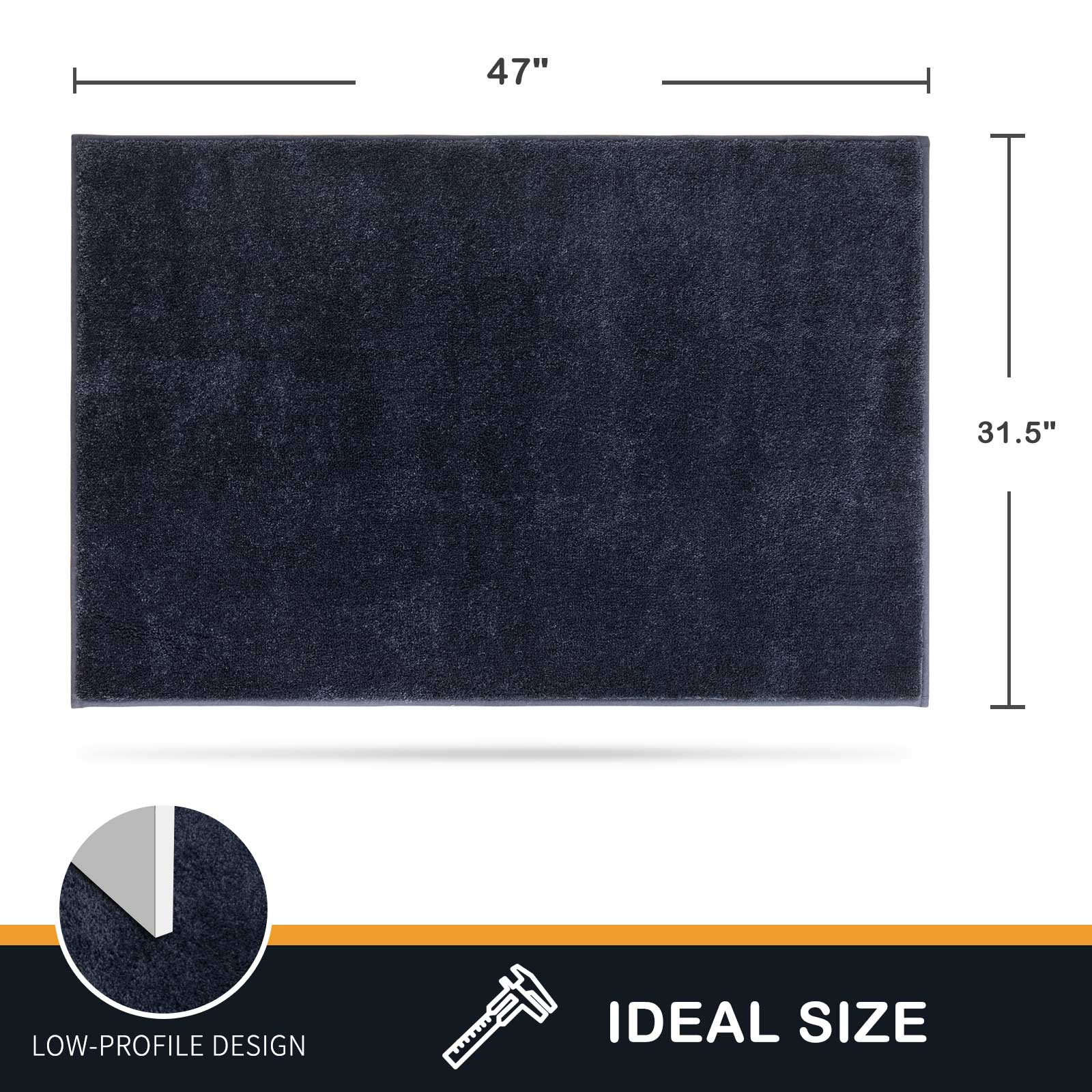Machine Washable Solid Dirt Trapper Door Mat