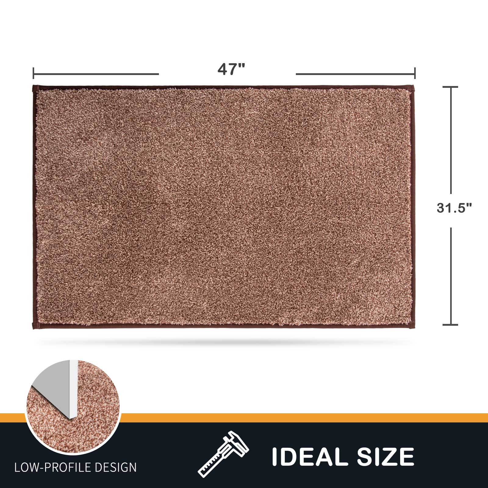 Machine Washable Solid Dirt Trapper Door Mat