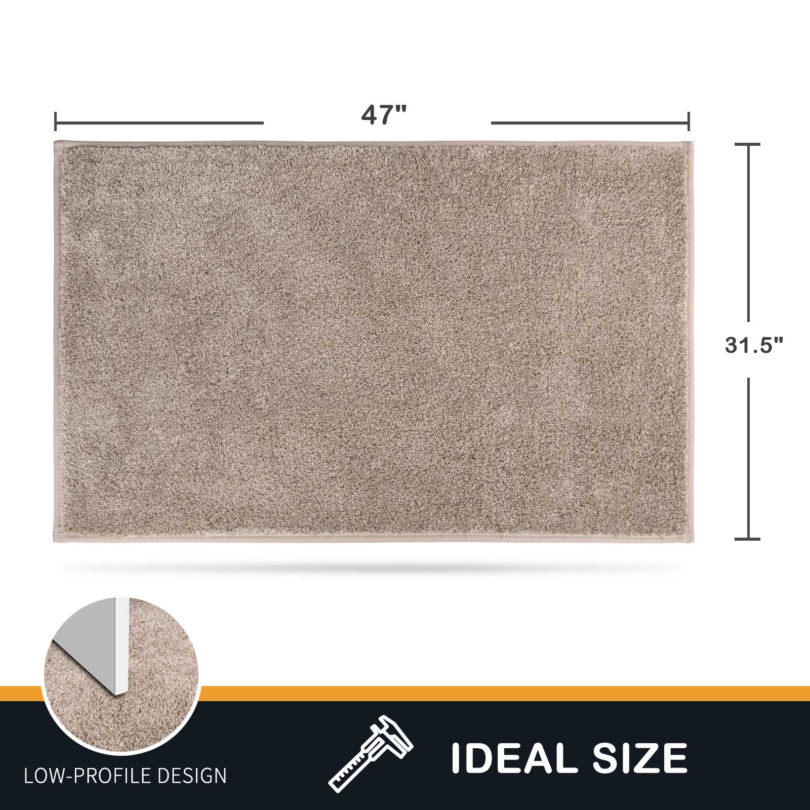Machine Washable Solid Dirt Trapper Door Mat