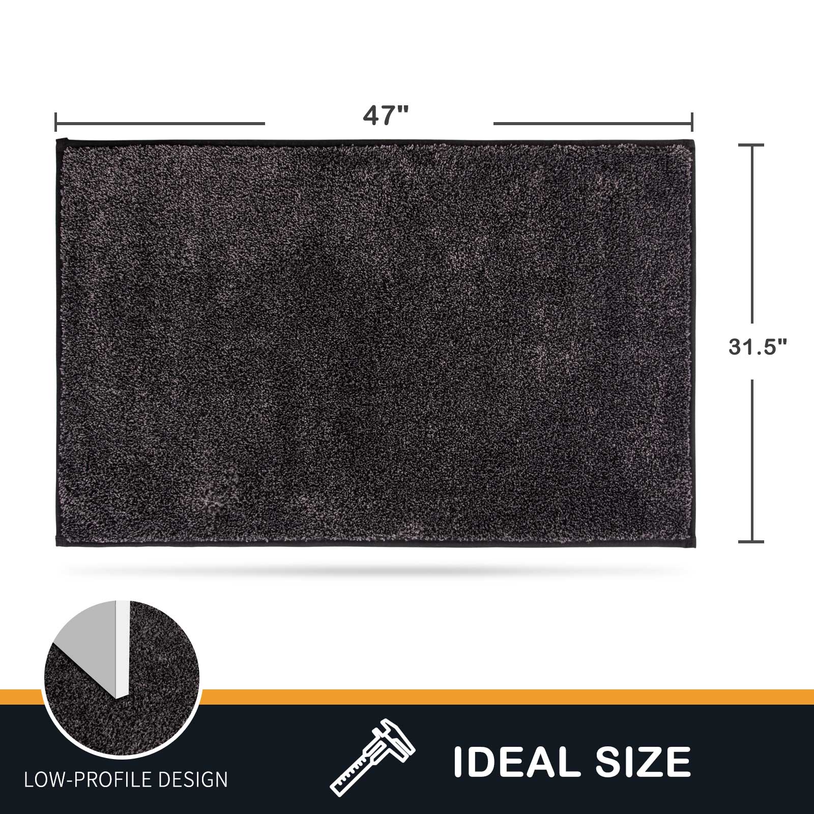 Machine Washable Solid Dirt Trapper Door Mat
