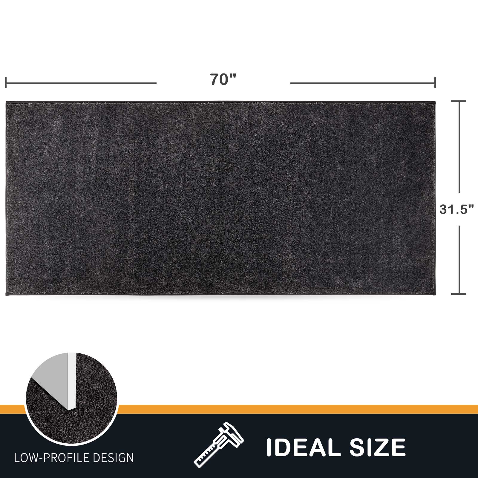 Machine Washable Solid Dirt Trapper Door Mat