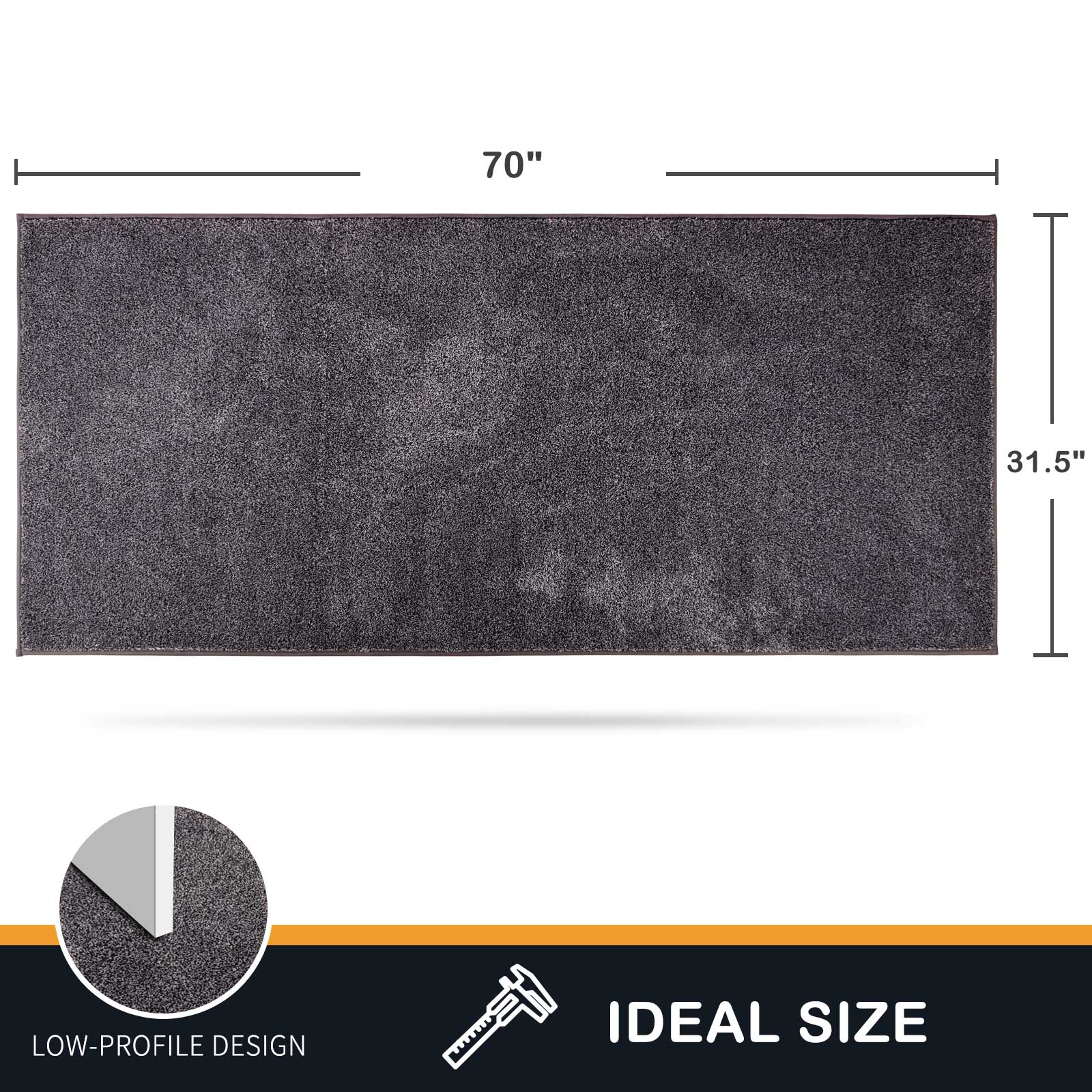 Machine Washable Solid Dirt Trapper Door Mat