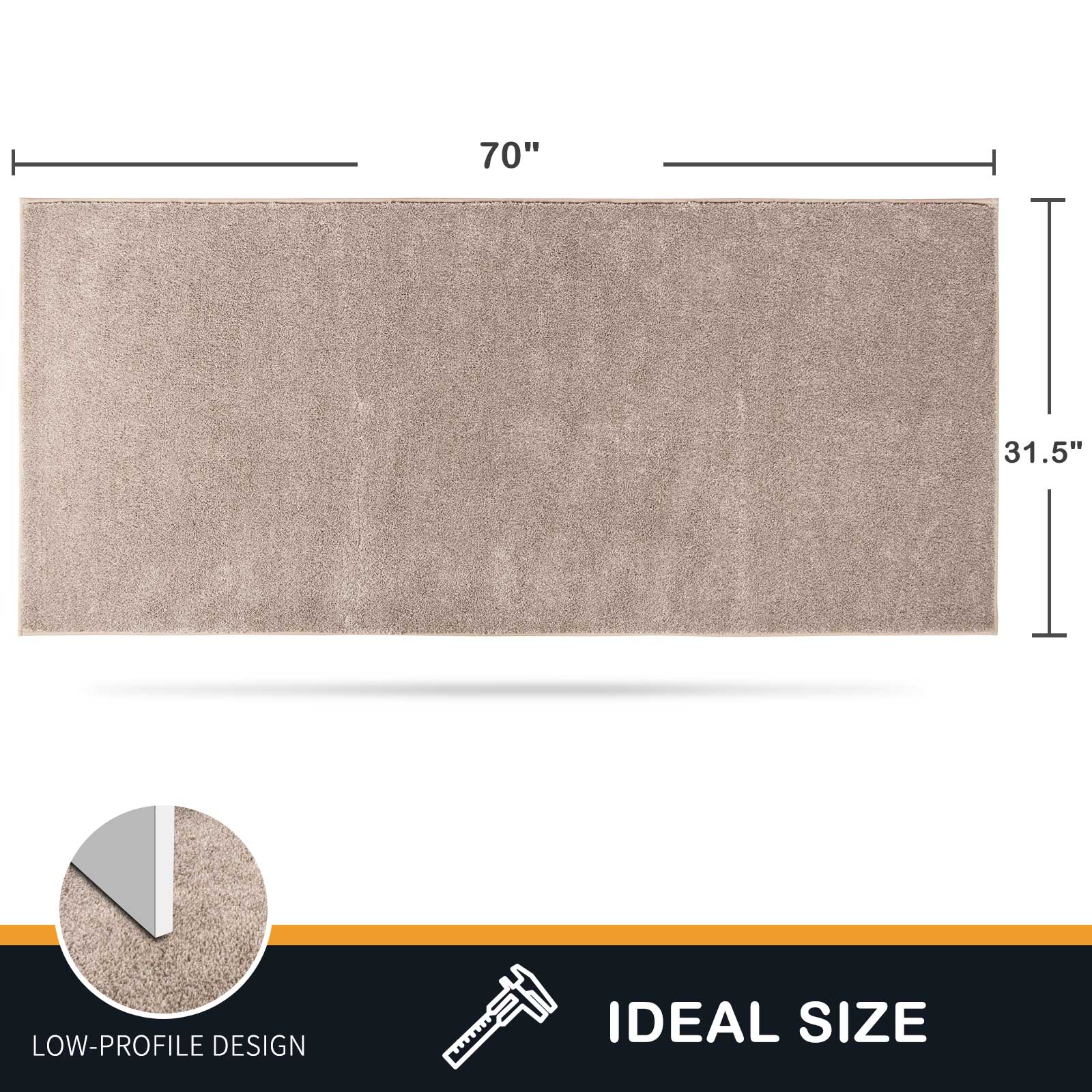 Machine Washable Solid Dirt Trapper Door Mat