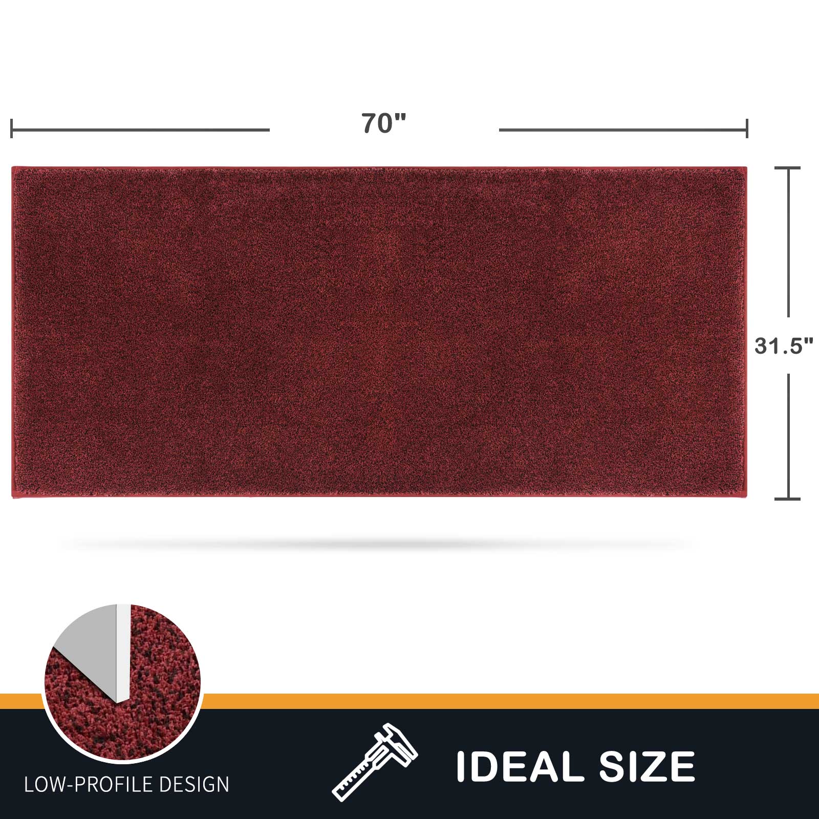 Machine Washable Solid Dirt Trapper Door Mat