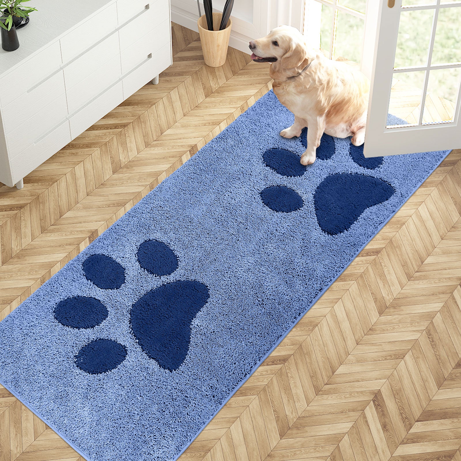 Machine Washable Paw Pattern Dirt Trapper Door Mat
