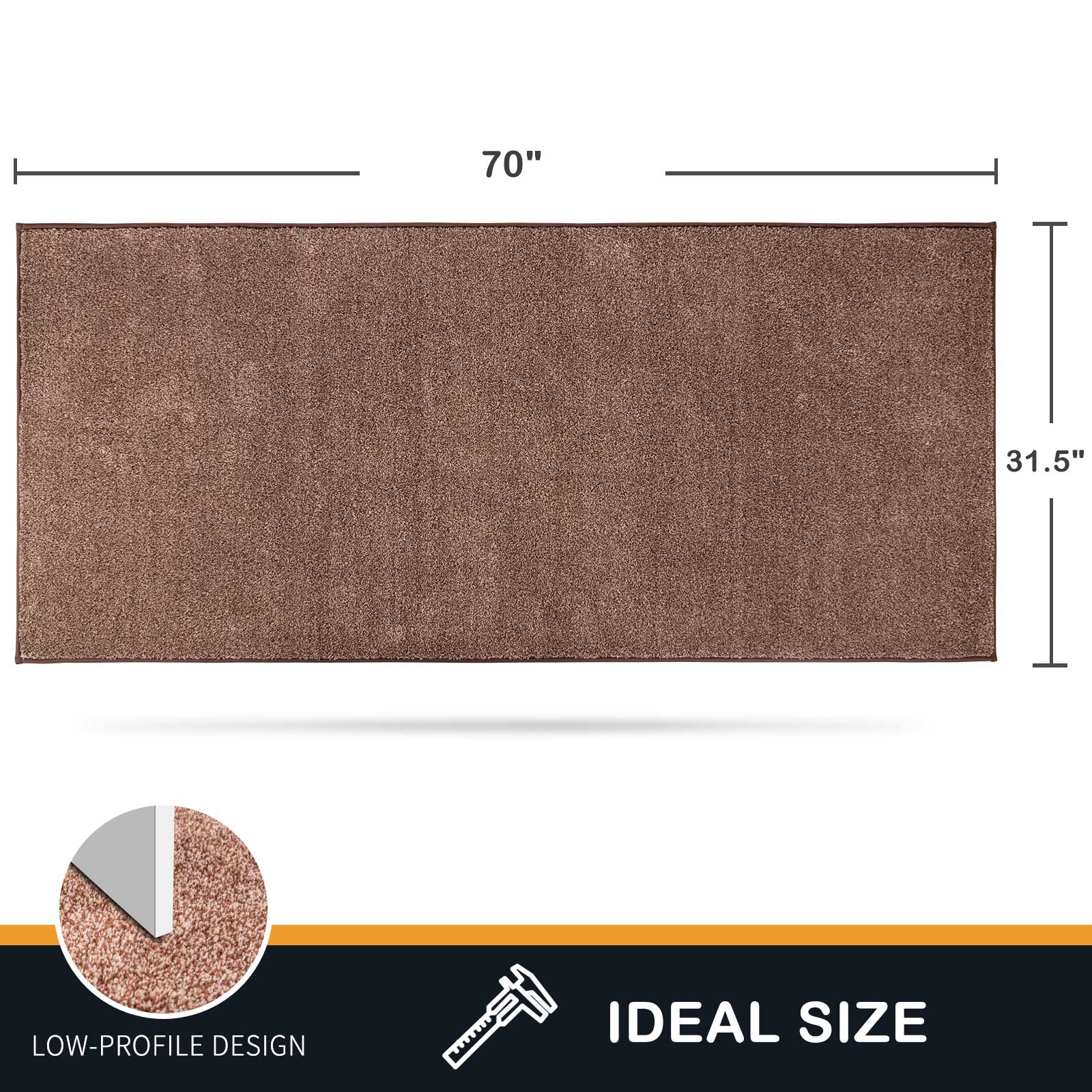 Machine Washable Solid Dirt Trapper Door Mat
