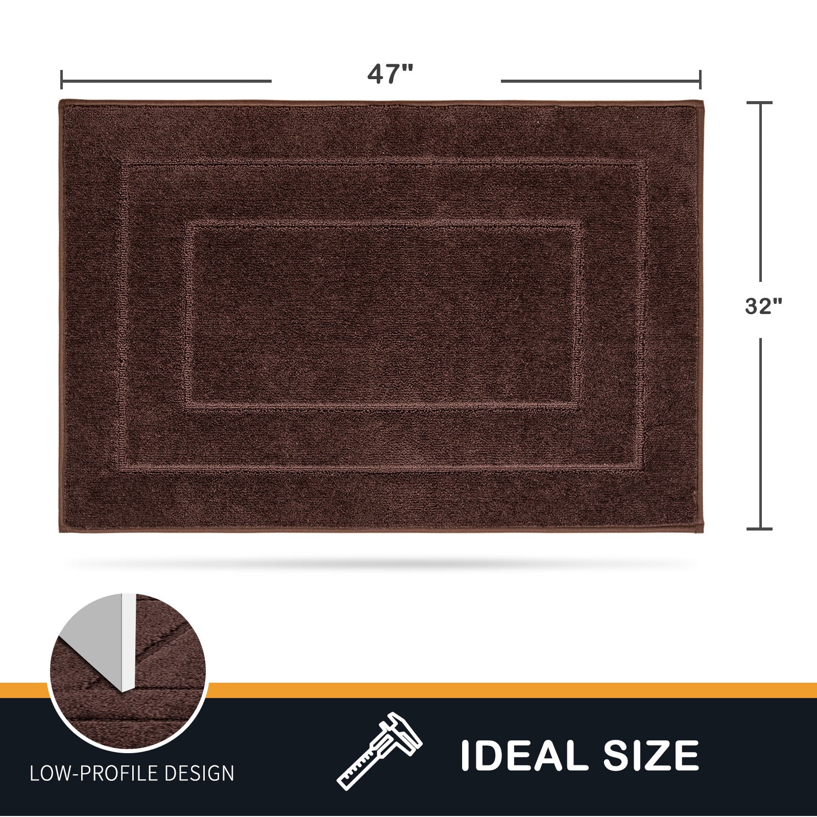Machine Washable Bordered Dirt Trapper Door Mat