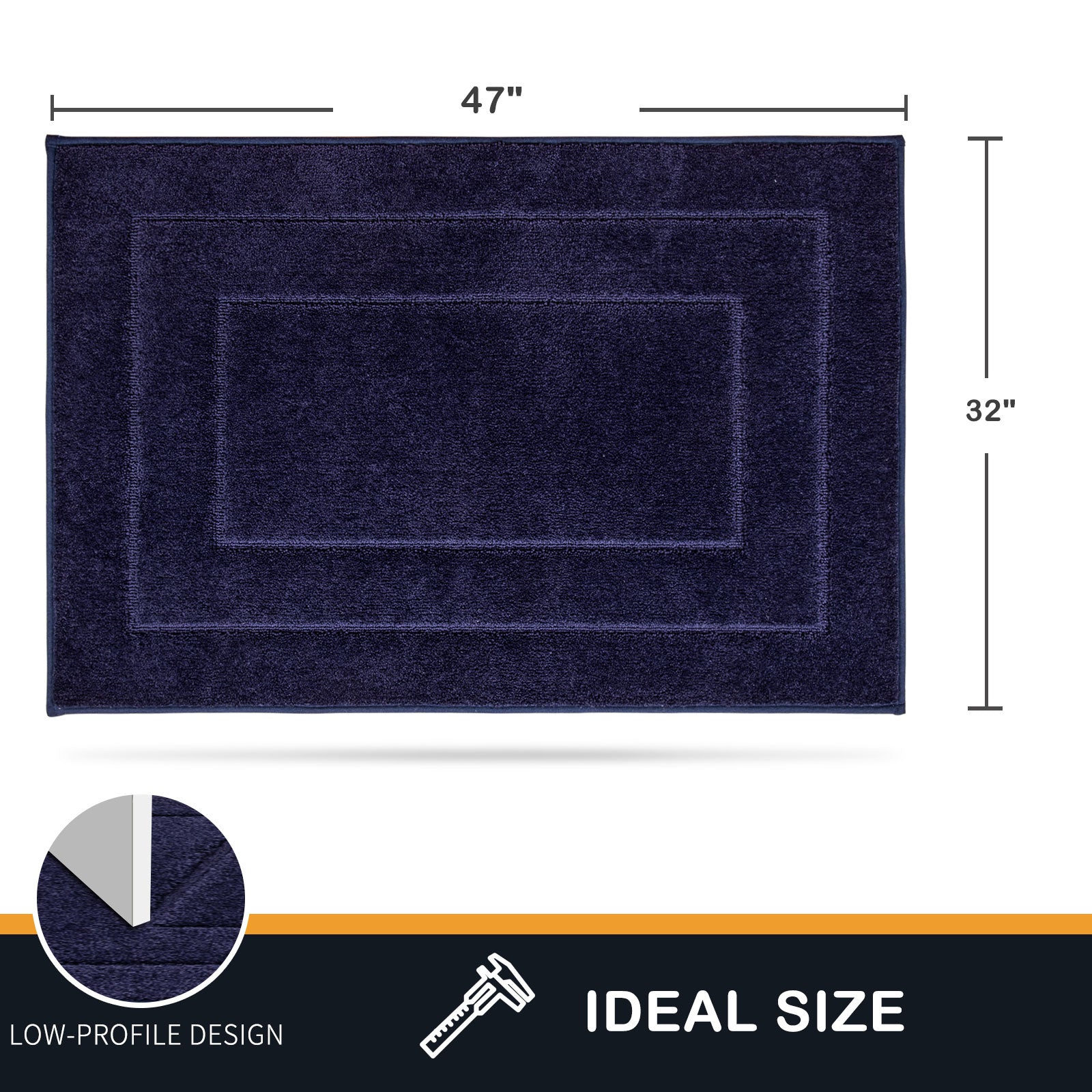 Machine Washable Bordered Dirt Trapper Door Mat