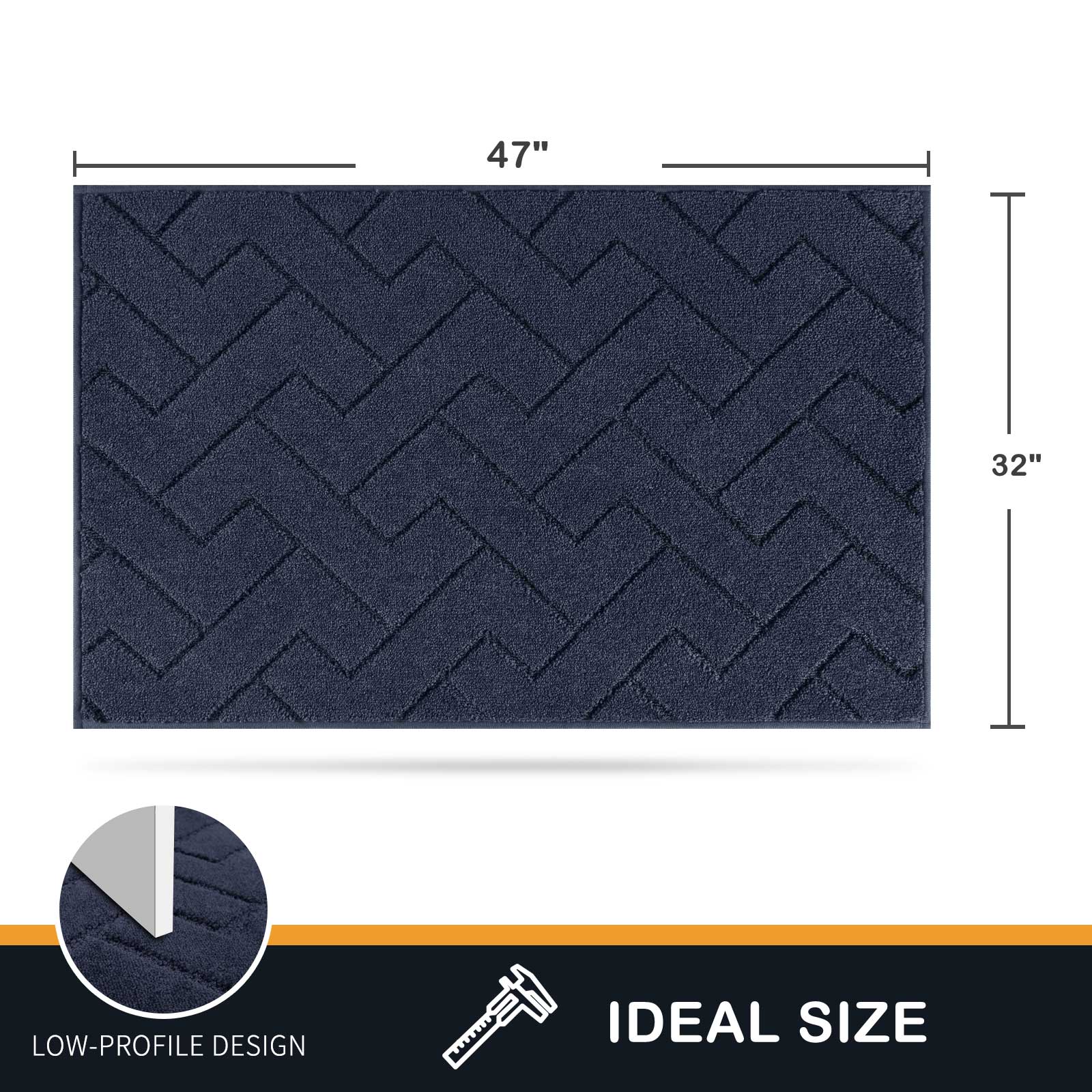 Machine Washable Chevron Dirt Trapper Door Mat