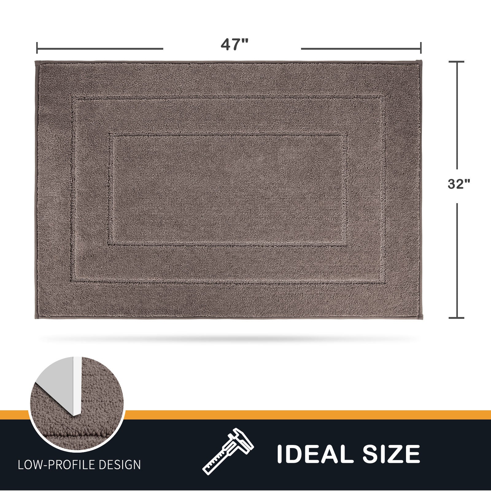 Machine Washable Bordered Dirt Trapper Door Mat