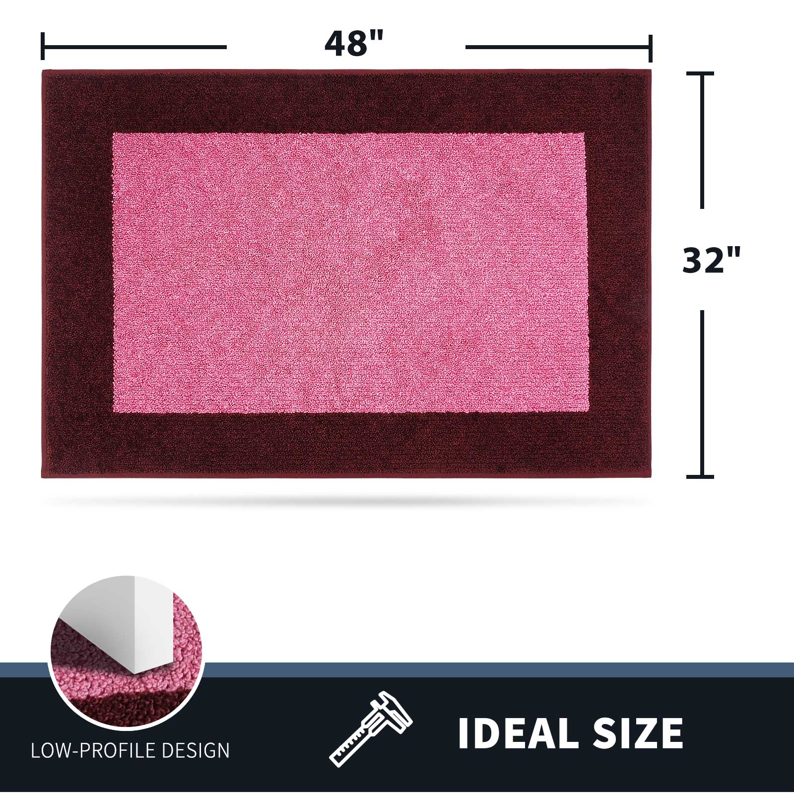 Machine Washable Bordered Dirt Trapper Door Mat
