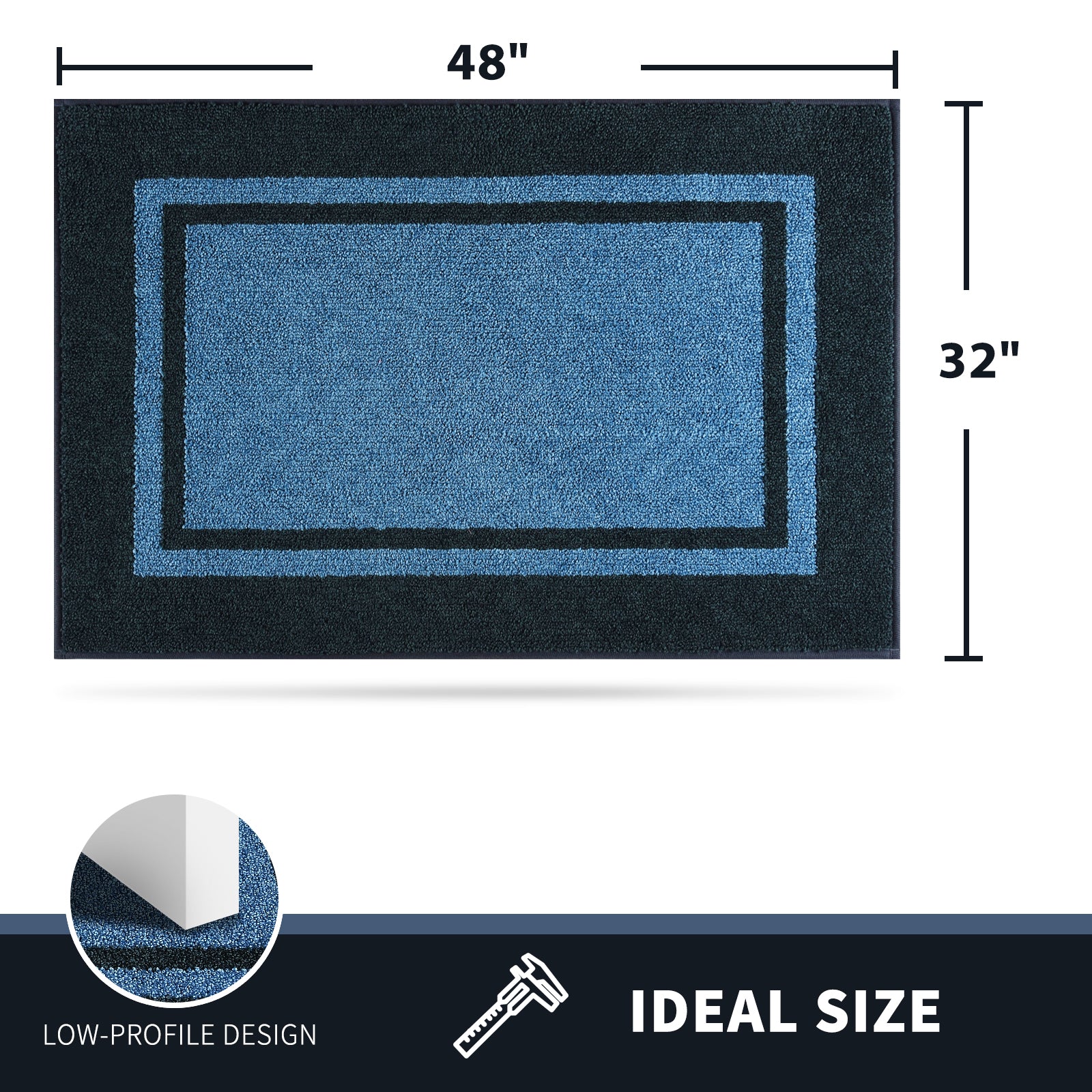 Machine Washable Bordered Dirt Trapper Door Mat