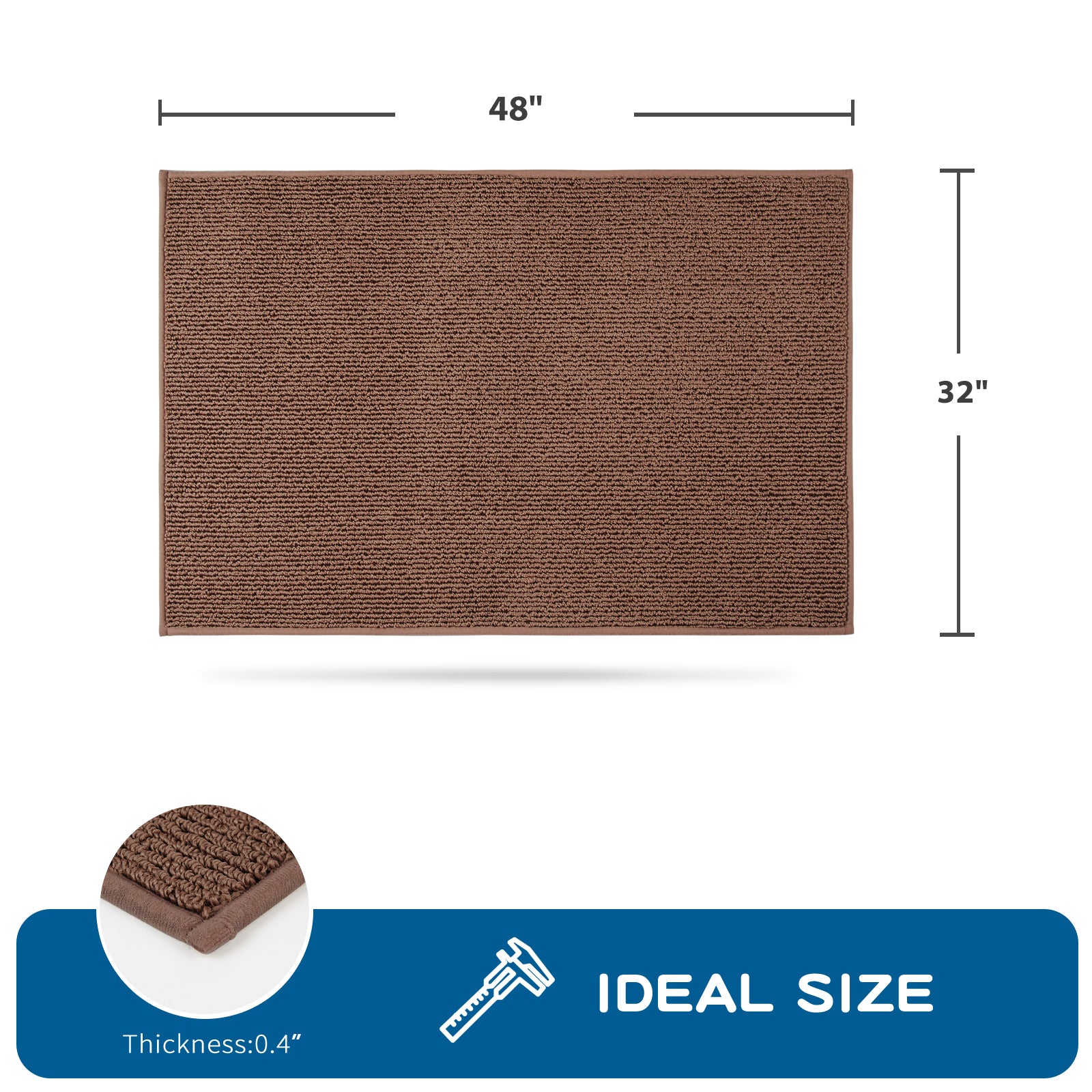 Machine Washable Solid Kitchen Rug