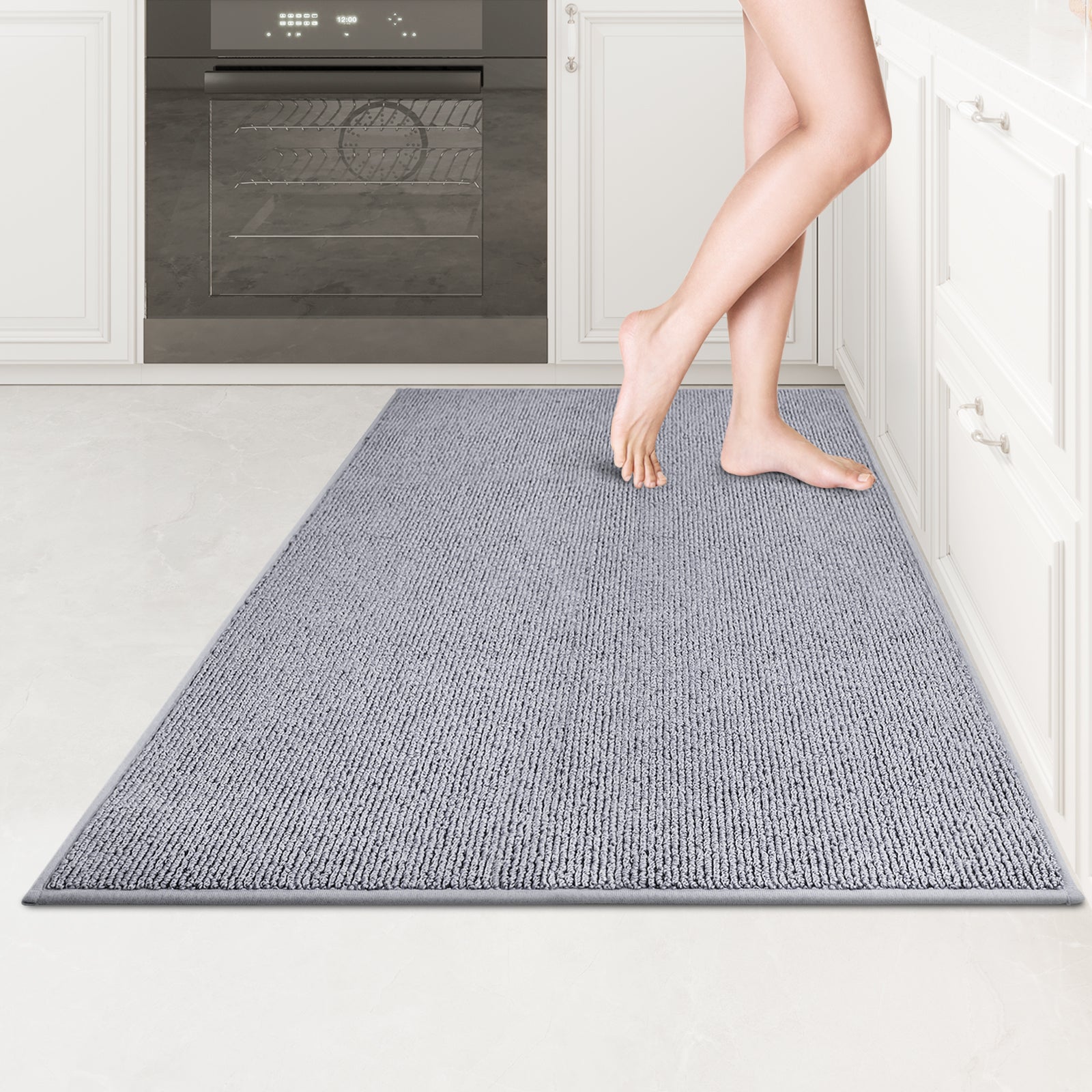 Machine Washable Solid Kitchen Rug