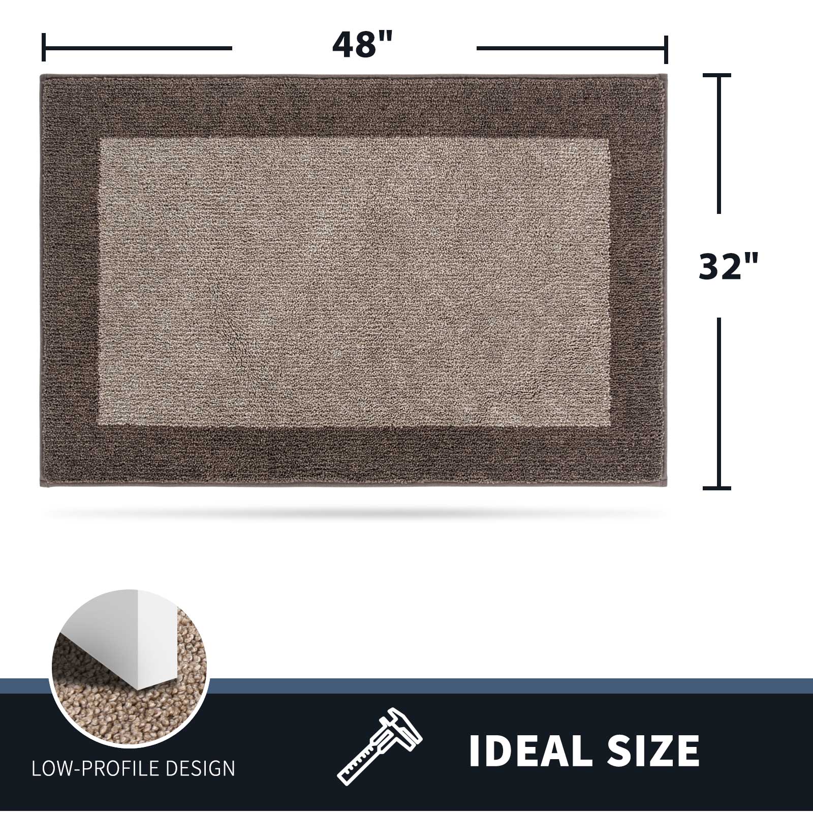 Machine Washable Bordered Dirt Trapper Door Mat